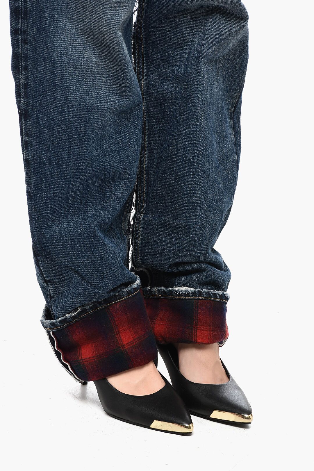 Maison Margiela og1mm0825 Pendleton High-waisted Jeans in Blue Size 29" - 4 Thumbnail
