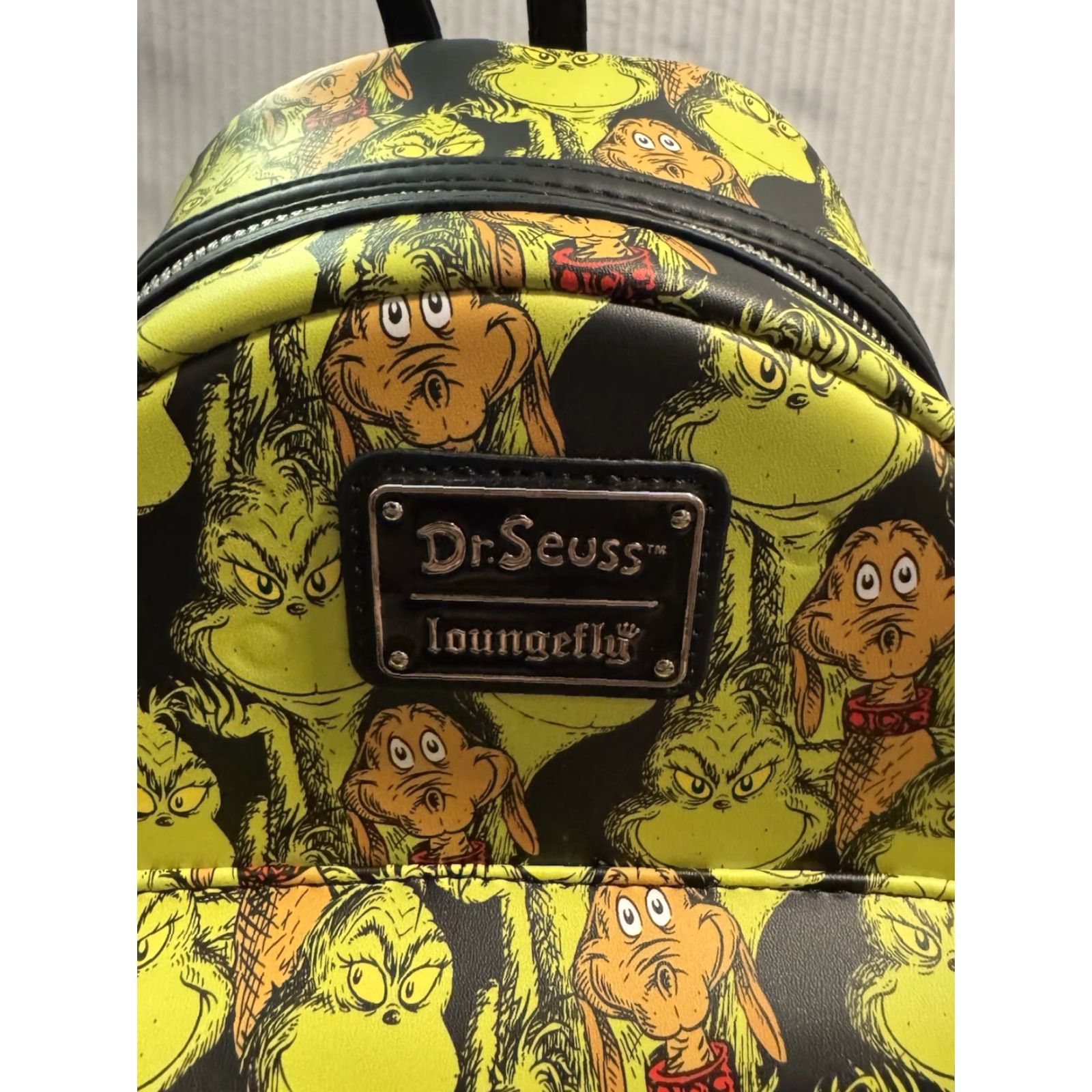 Vintage Loungefly Dr. Seuss The Grinch & Max Sketch Mini Backpack AOP Green NWT RARE Size ONE SIZE - 4 Thumbnail