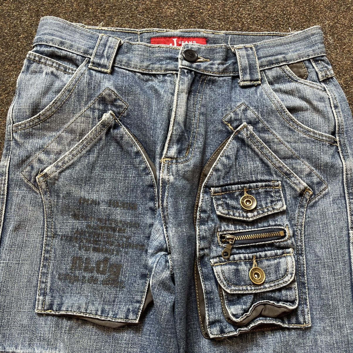 Vintage Y2K Baggy Cargo Pants Multi Pocket Distressed Skate Vintage Size 32" / US 10 / IT 46 - 2 Thumbnail