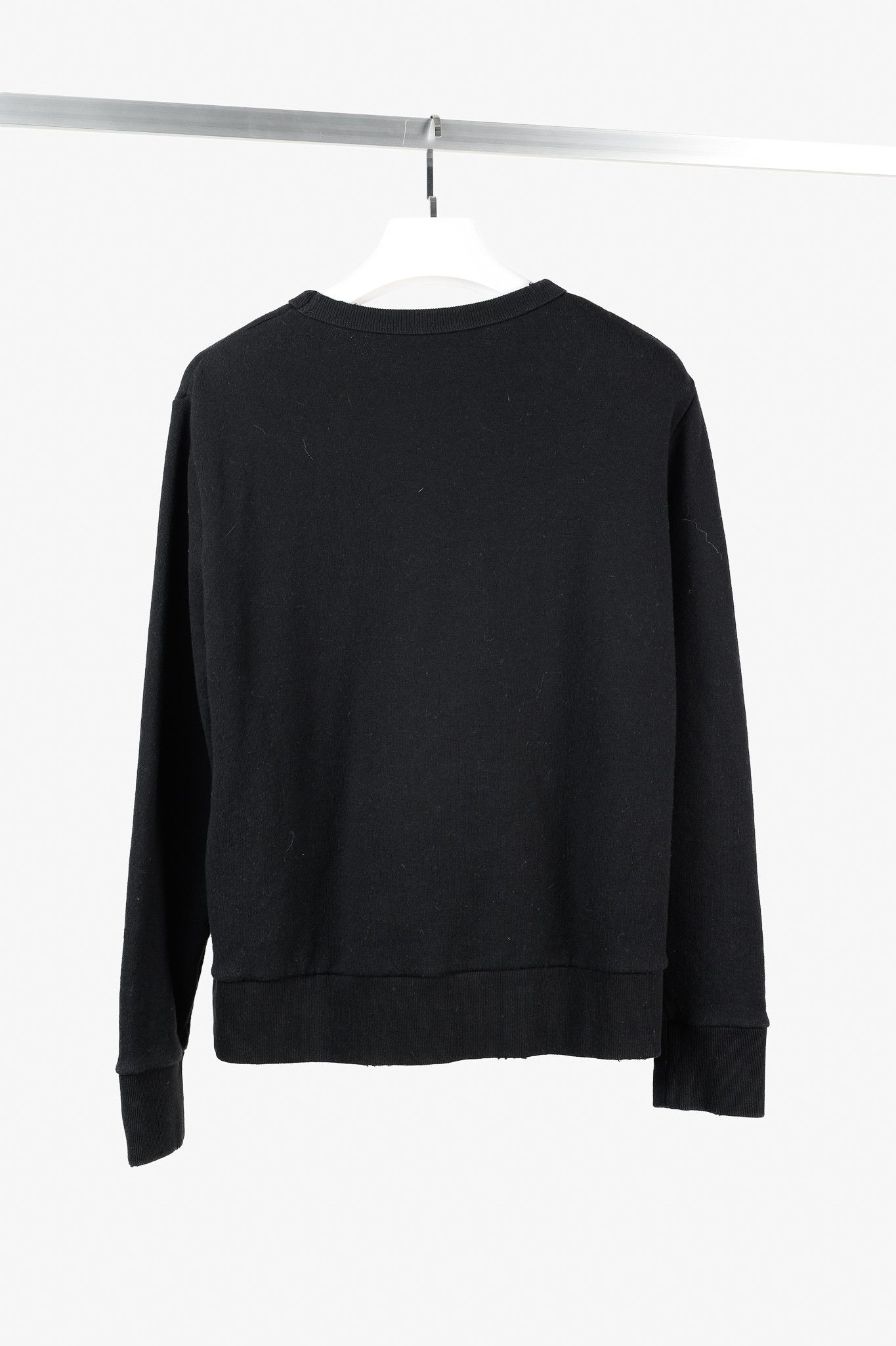 Gucci Gucci Black Distressed-Effect Logo-Print Cotton Sweatshirt Size US S / EU 44-46 / 1 - 2 Thumbnail