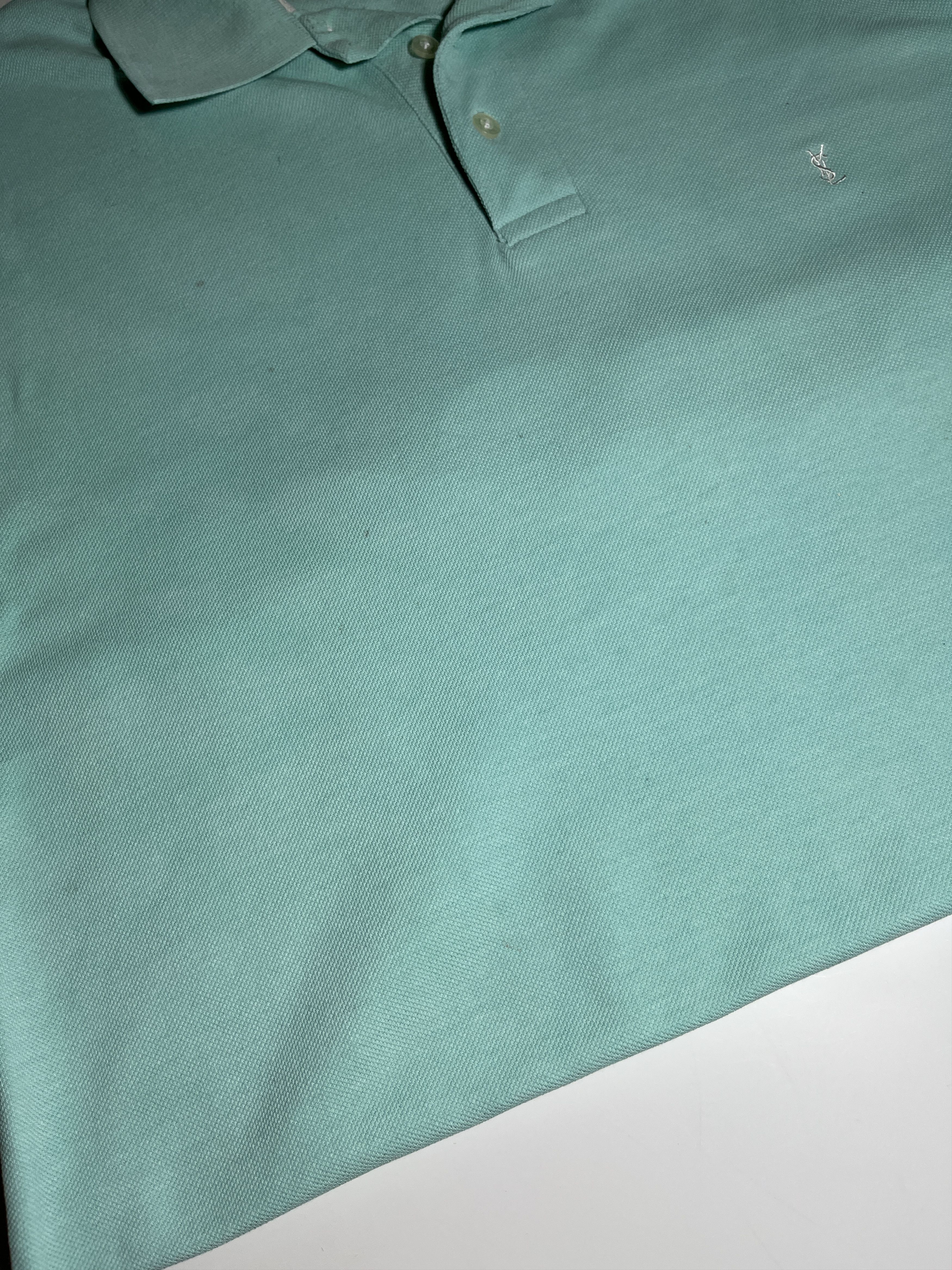 Vintage × Yves Saint Laurent Vintage Yves Saint Laurent Pour Homme Turquoise Polo Shirt Size US L / EU 52-54 / 3 - 14 Thumbnail