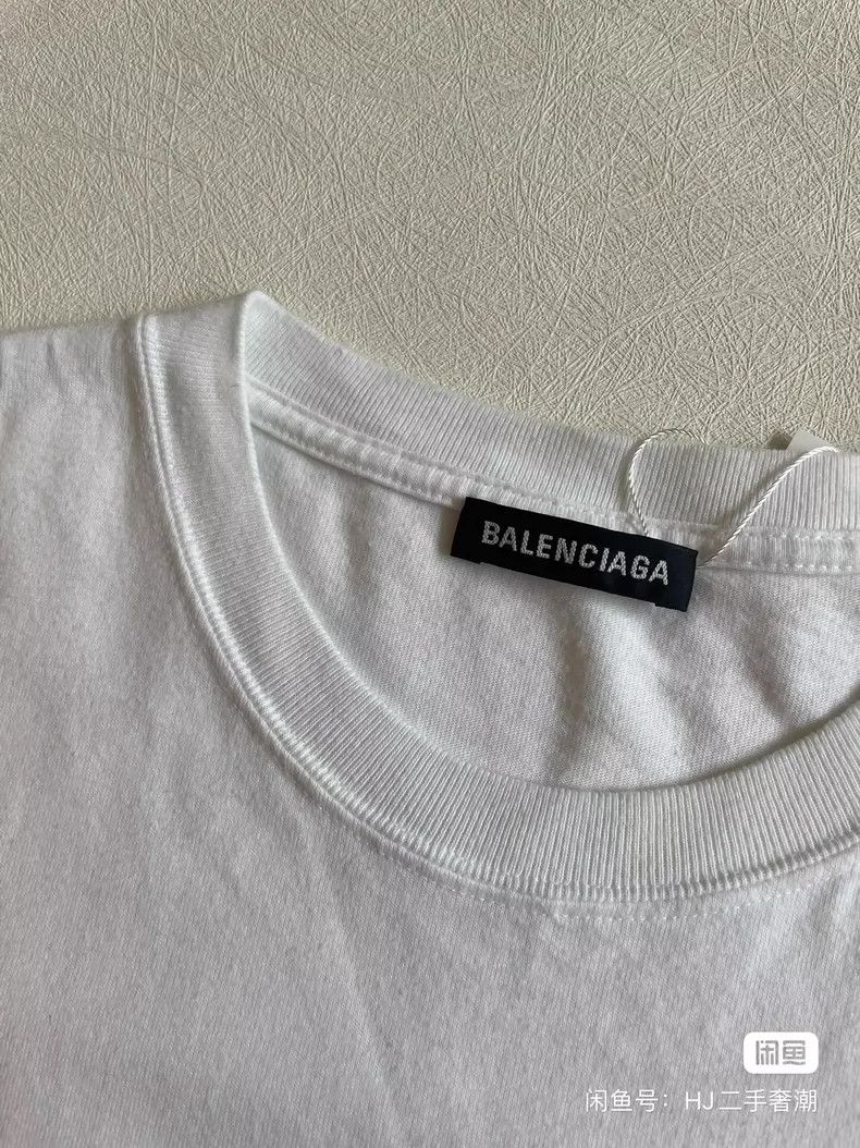 Balenciaga Classic Shoulder Badge Solid T-Shirt Men's Loos