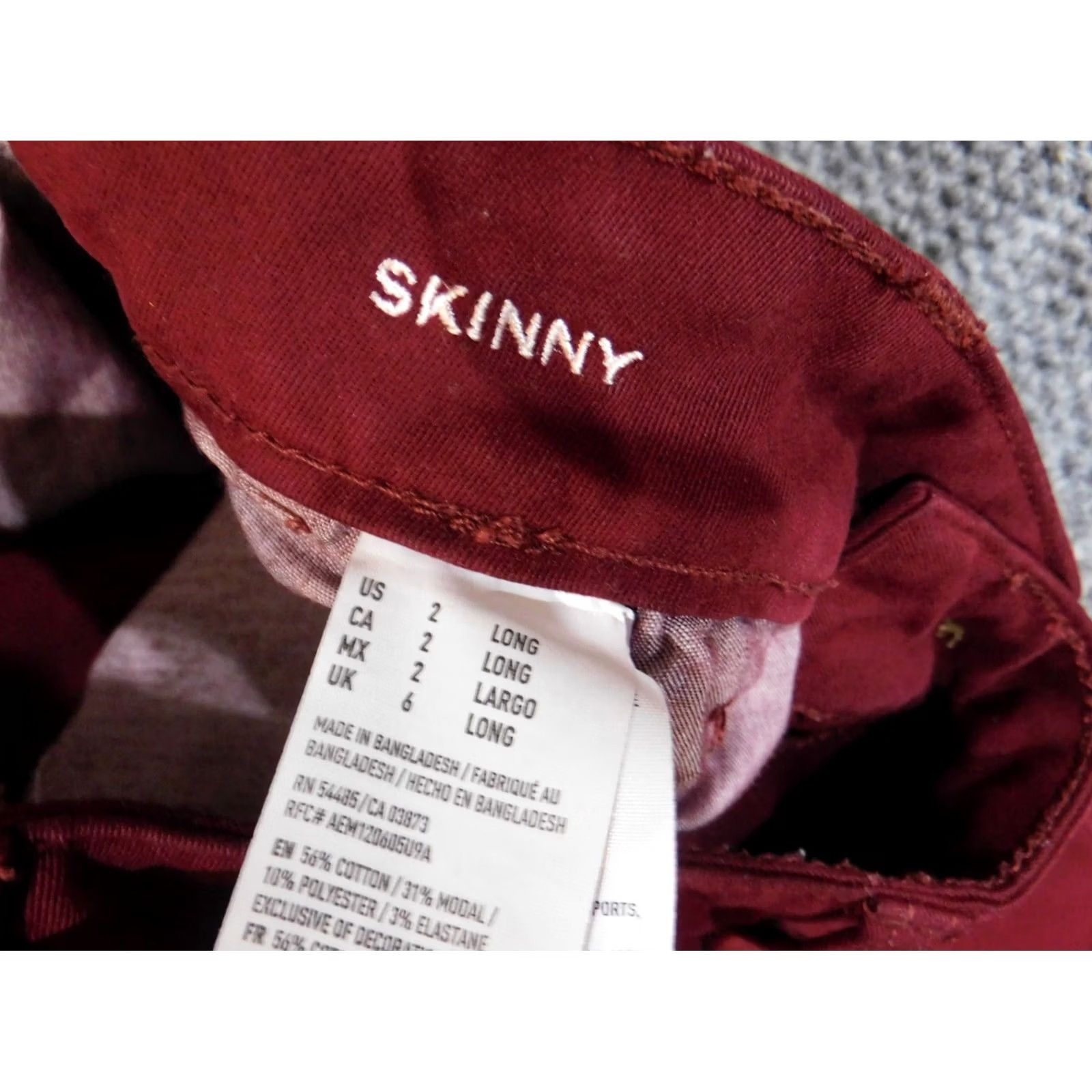 American Eagle Outfitters American Eagle Outfitters Jeans Women Skinny 2 Red Denim Stretch Mid Rise 32in Inseam Retro Vintage: No Size 28" / US 6 / IT 42 - 5 Thumbnail