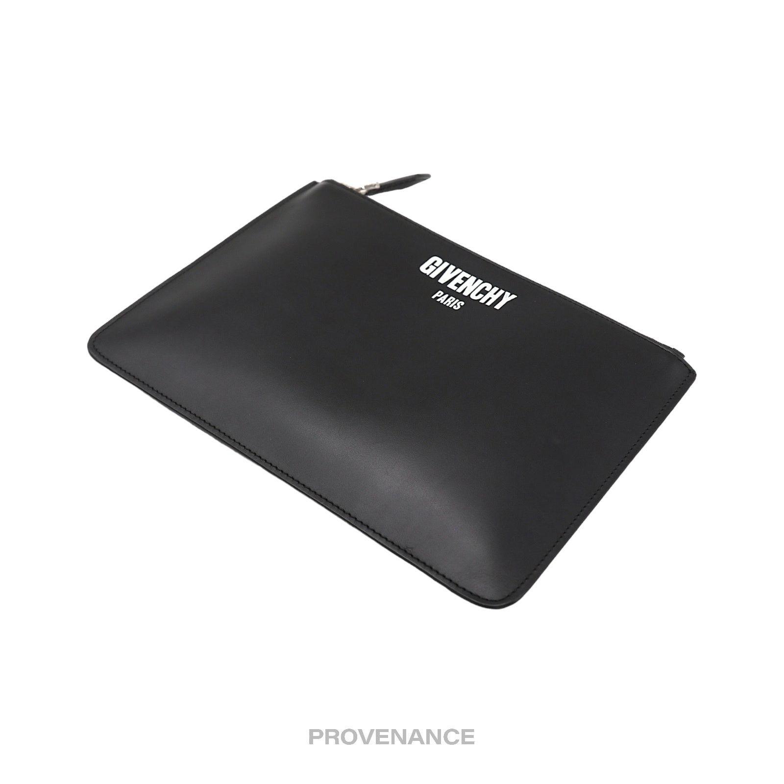 Givenchy 🔴 Givenchy Logo Zip Pouch Clutch Bag - Black Leather Size ONE SIZE - 5 Thumbnail
