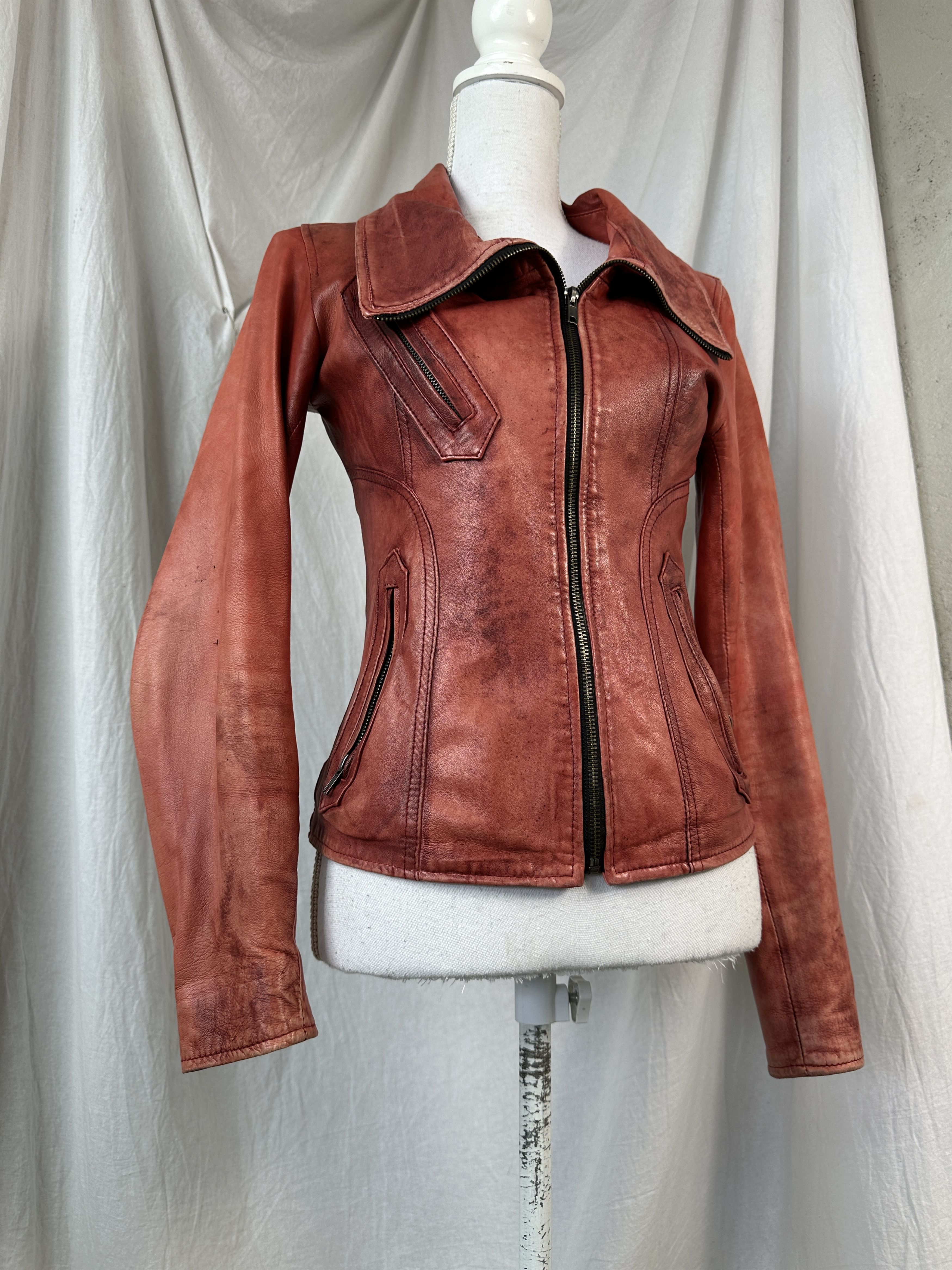 Vintage Cherry Red Leather Jacket Size US S / EU 44-46 / 1 - 5 Thumbnail