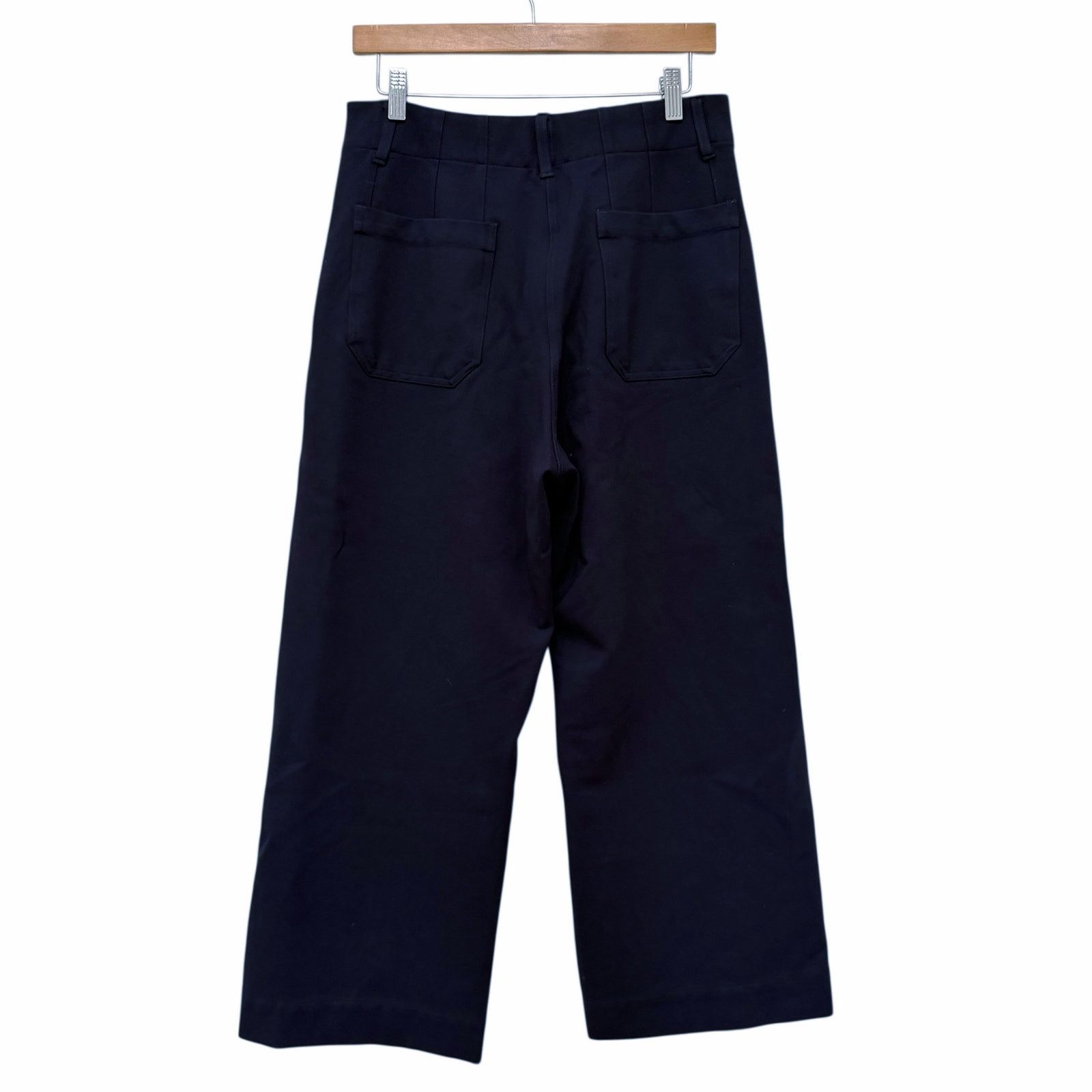 Quince Quince Navy Blue Ponte Patch Pocket Wide Leg Pants Sz 10 Size 32" / US 10 / IT 46 - 5 Thumbnail