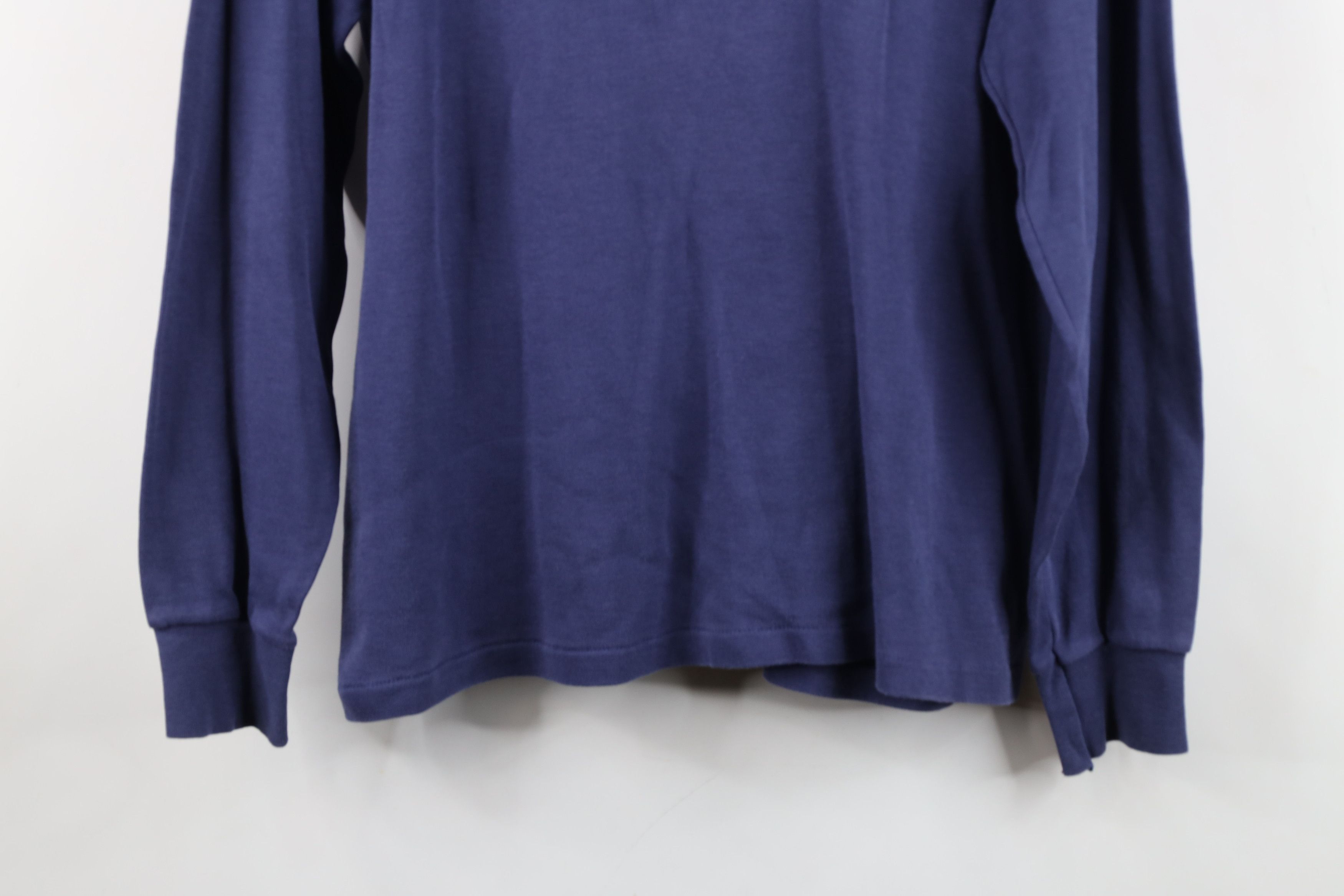 Vintage Vintage 90s Streetwear Turtleneck T-Shirt Blue Cotton USA Size US L / EU 52-54 / 3 - 3 Thumbnail