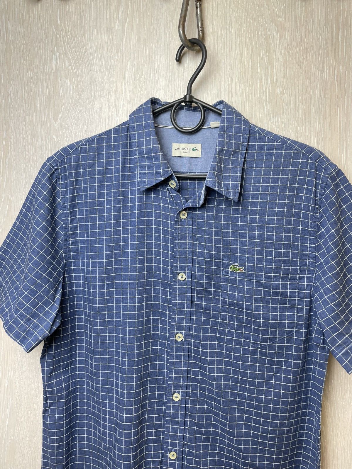 Lacoste Lacoste Shirt Short Sleeve Check Blue Size US M / EU 48-50 / 2 - 2 Thumbnail