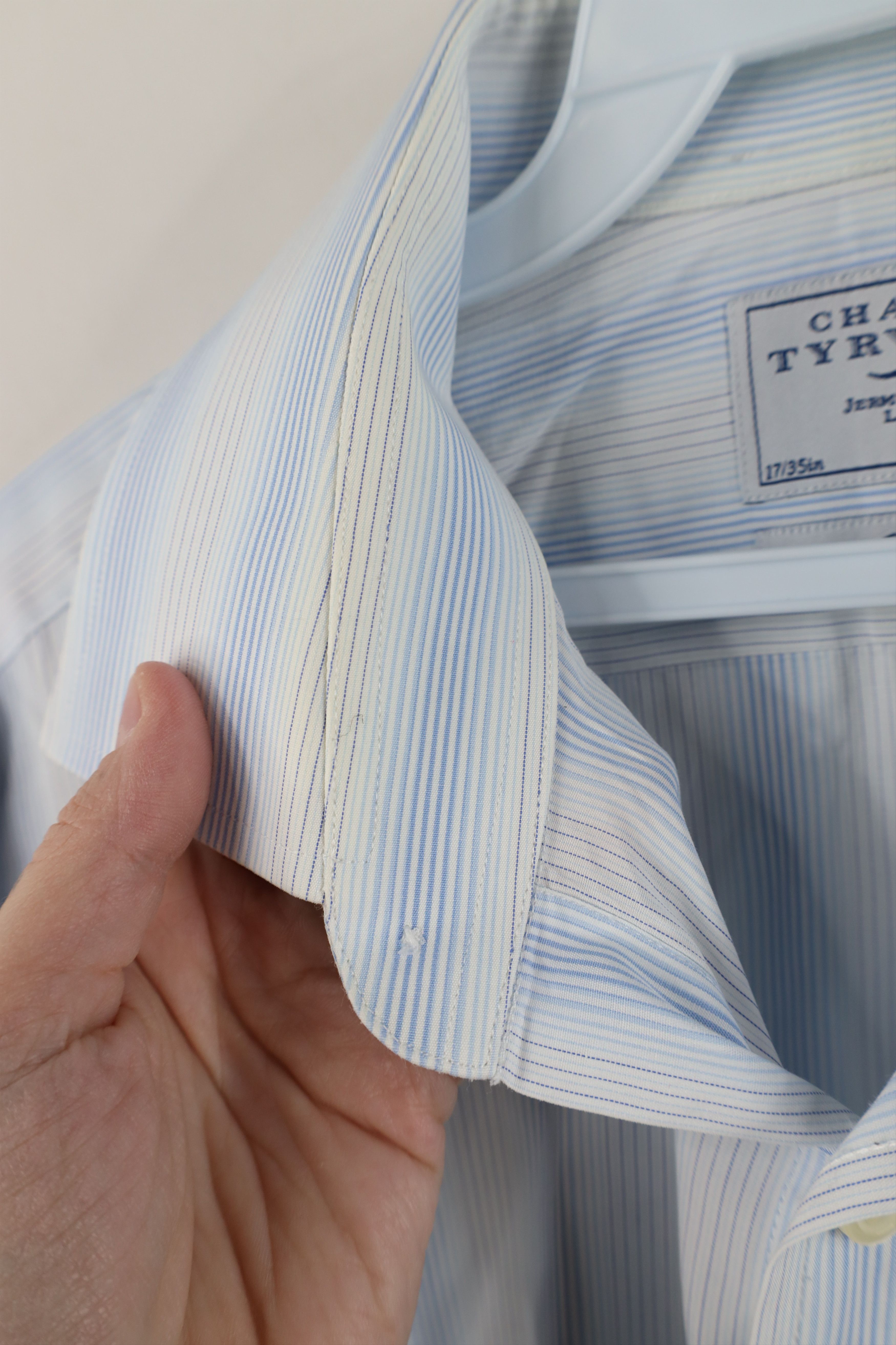 Charles Tyrwhitt Charles Tyrwhitt Striped Collared Button Dress Shirt Blue Size US L / EU 52-54 / 3 - 9 Thumbnail