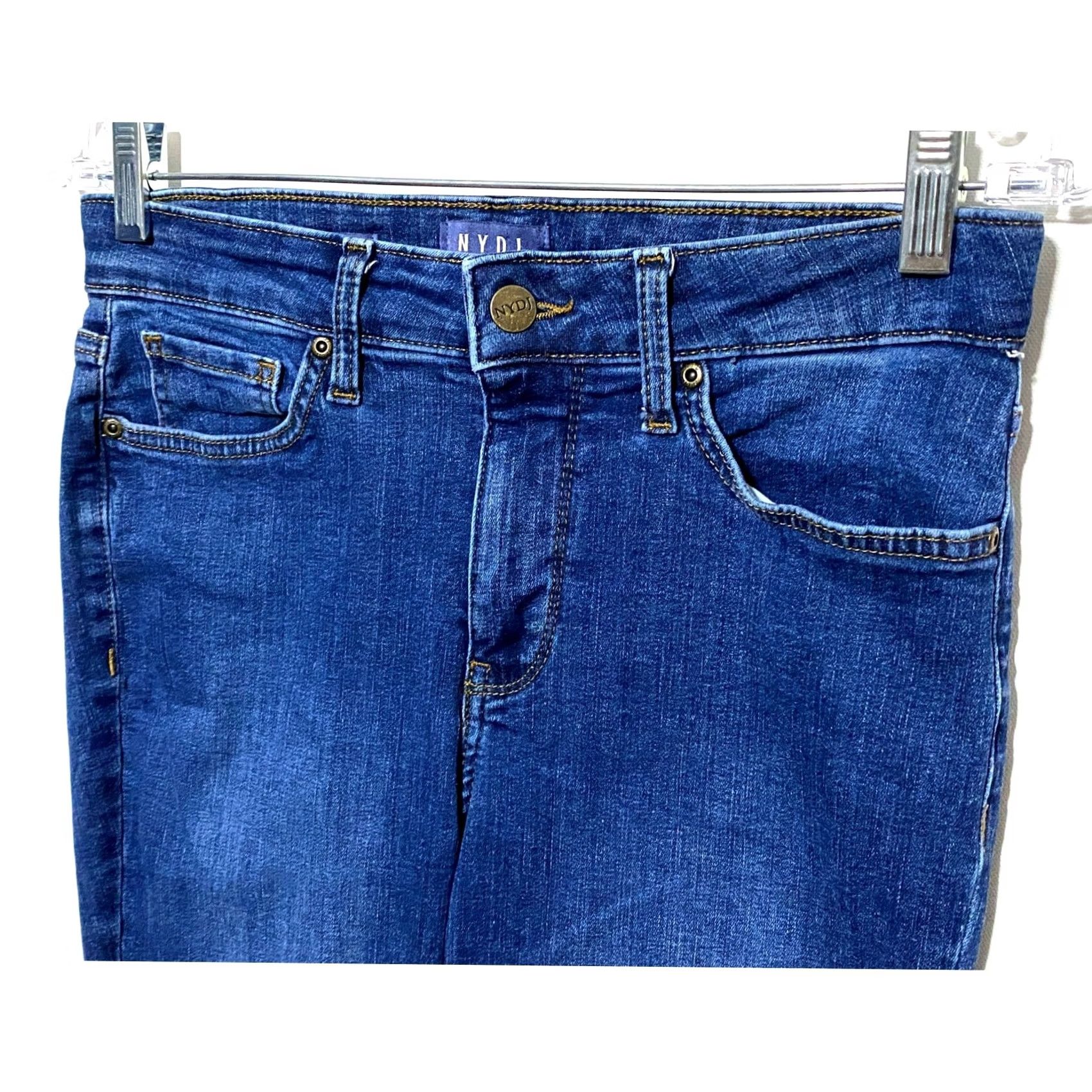 NYDJ VINTAGE NYDJ Skinny Jeans 4 Shaping Lift Tuck Stretch Normcore Preppy Denim Casual Blue Women 4 Regular Dark Stretch Jeans Size 27" / US 4 / IT 40 - 3 Thumbnail