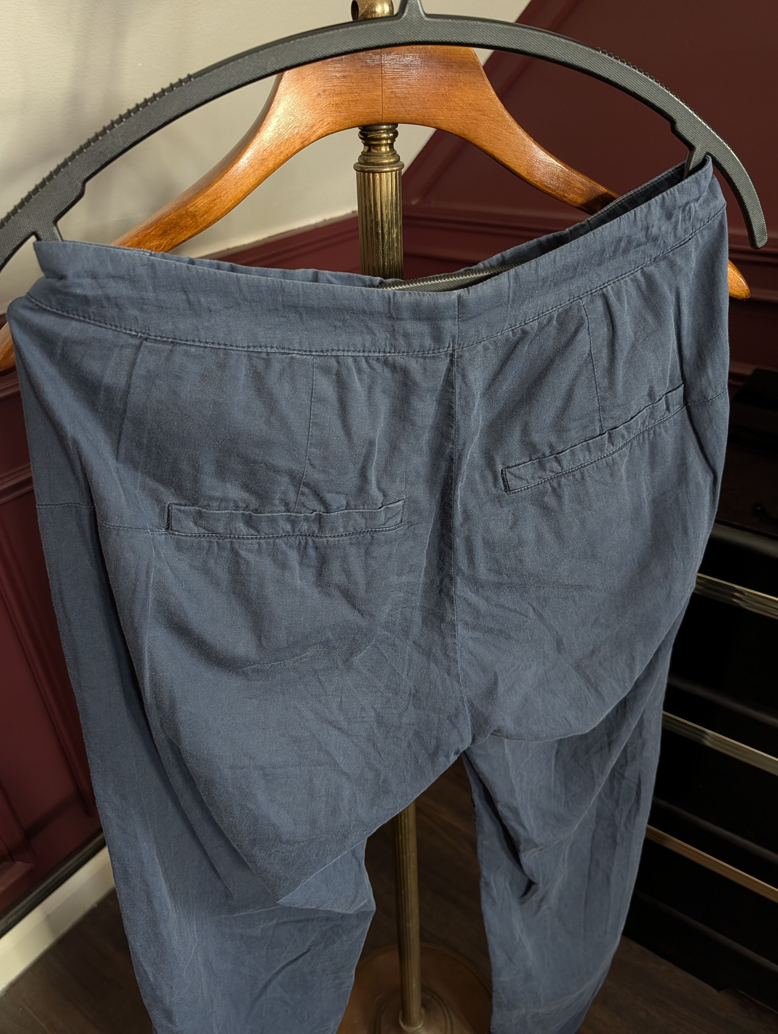 Maison Margiela 2013 blue cotton/linen high rise curve seam pants 40 Size 28" / US 6 / IT 42 - 10 Thumbnail