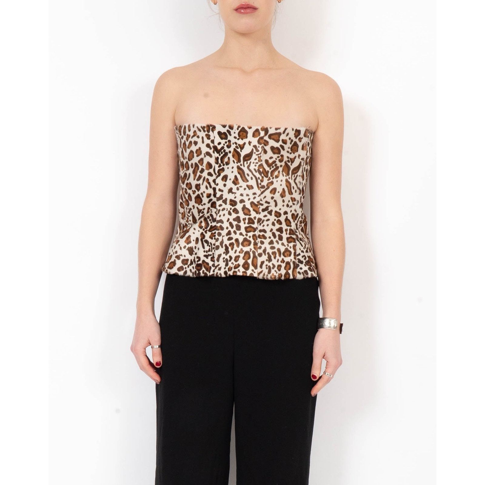 Haider Ackermann SS20 Corset in Leo Printed Calf Hair Leather Size S / US 4 / IT 40 - 1 Thumbnail