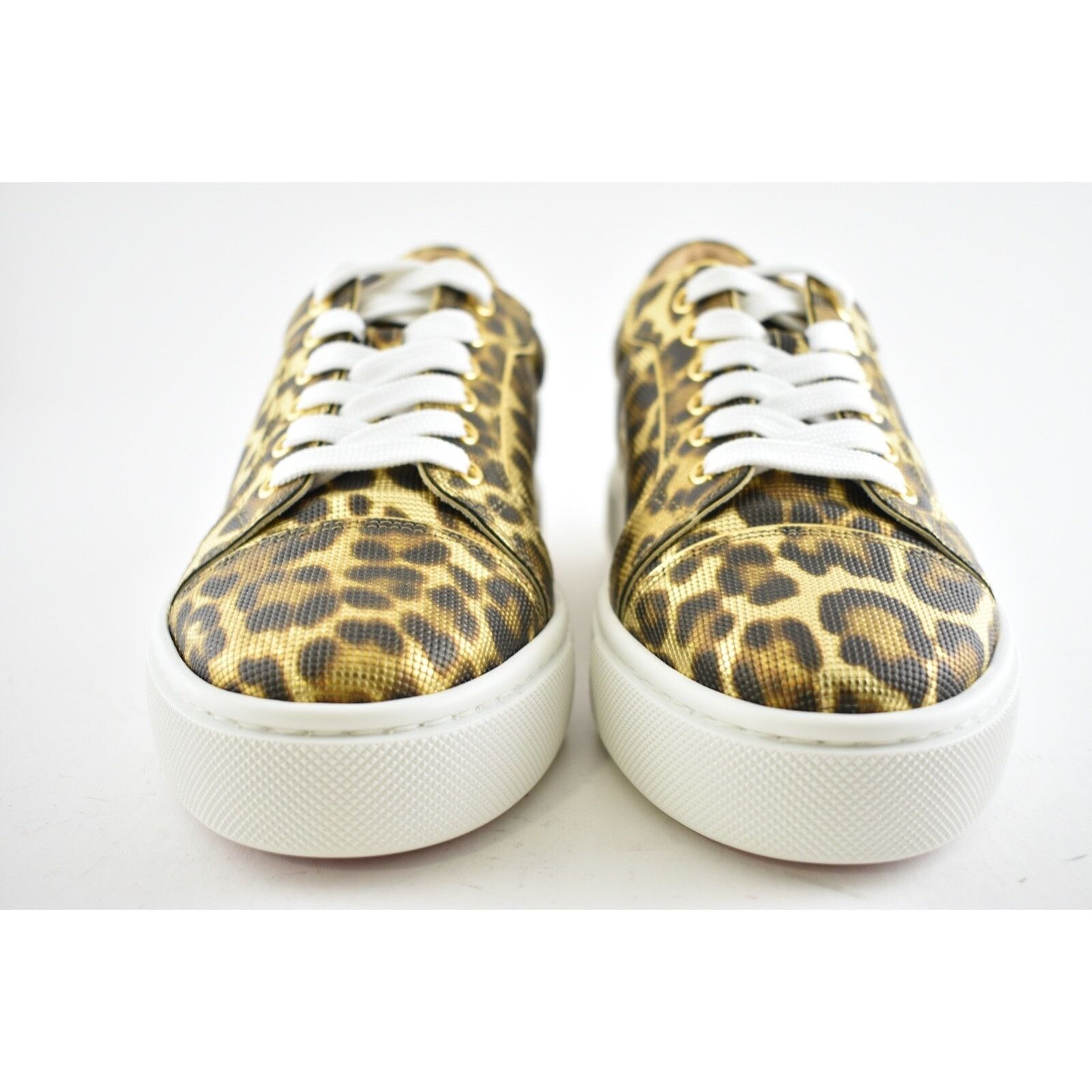 Christian Louboutin Vieirissima Flat Gold Leopard Lace Up Tie Low Top Sneaker 36 Size US 6 / IT 36 - 5 Thumbnail