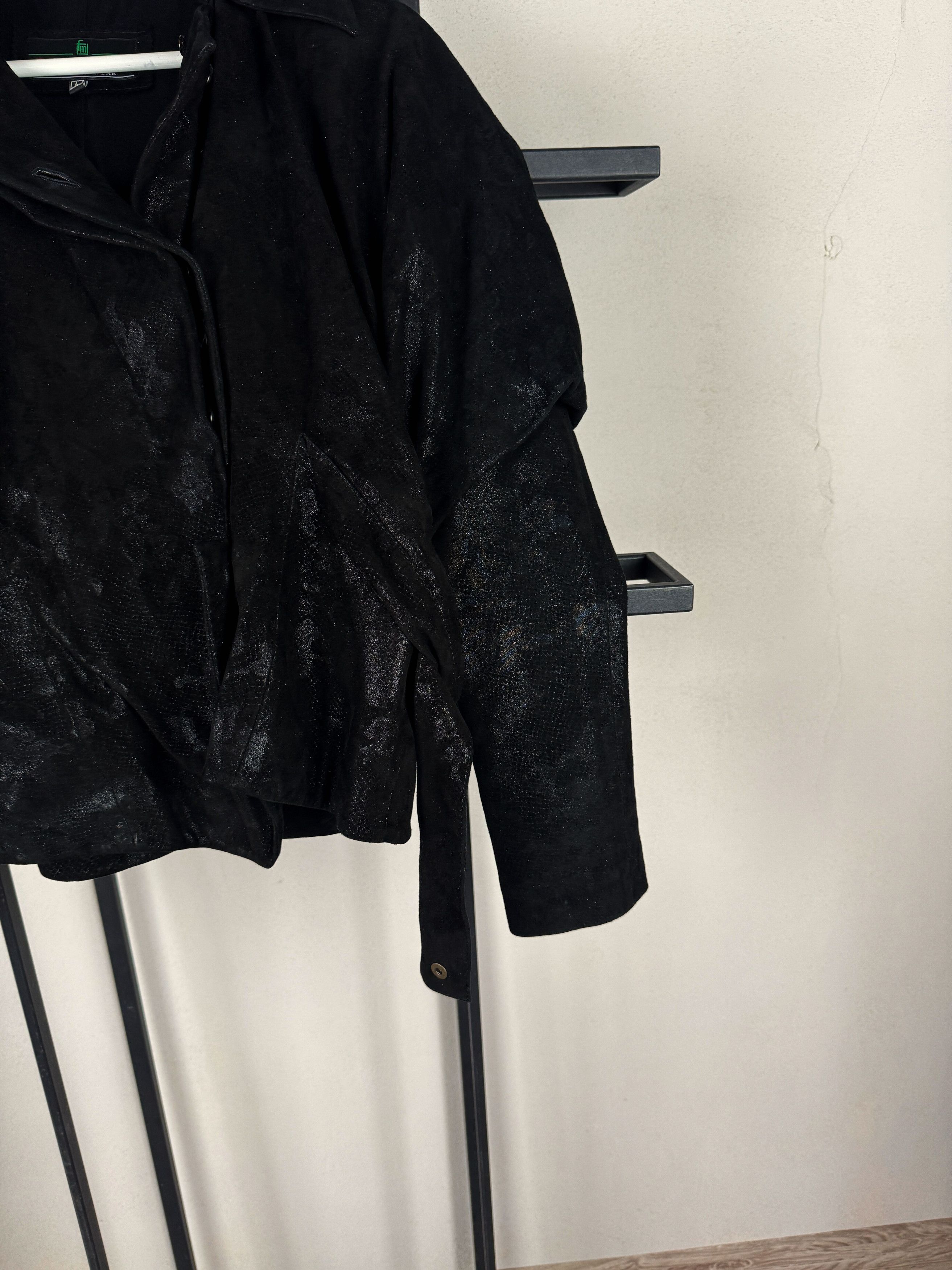 Yohji Yamamoto Vintage Y2K Black Leather Jacket Cropped Archive Size M / US 6-8 / IT 42-44 - 9 Thumbnail