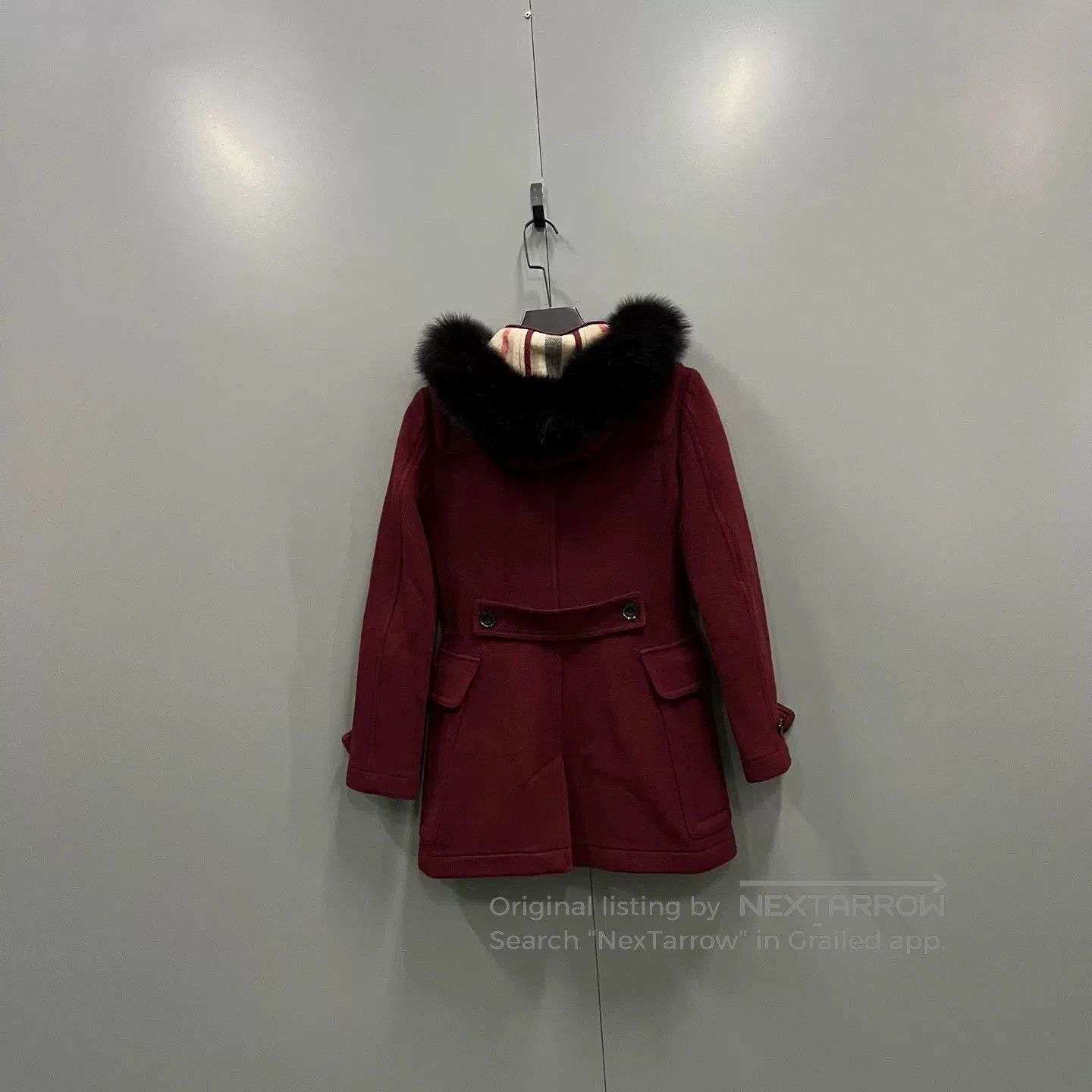 Burberry burberry maroon wool toggle coat size 34. Size S / US 4 / IT 40 - 2 Thumbnail