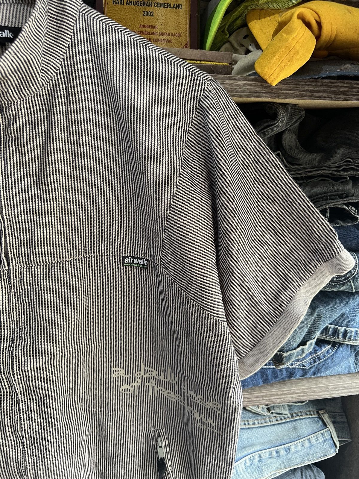 Airwalk 🔥Airwalk Hickory Stripe Zipper Shirt Size US M / EU 48-50 / 2 - 6 Thumbnail