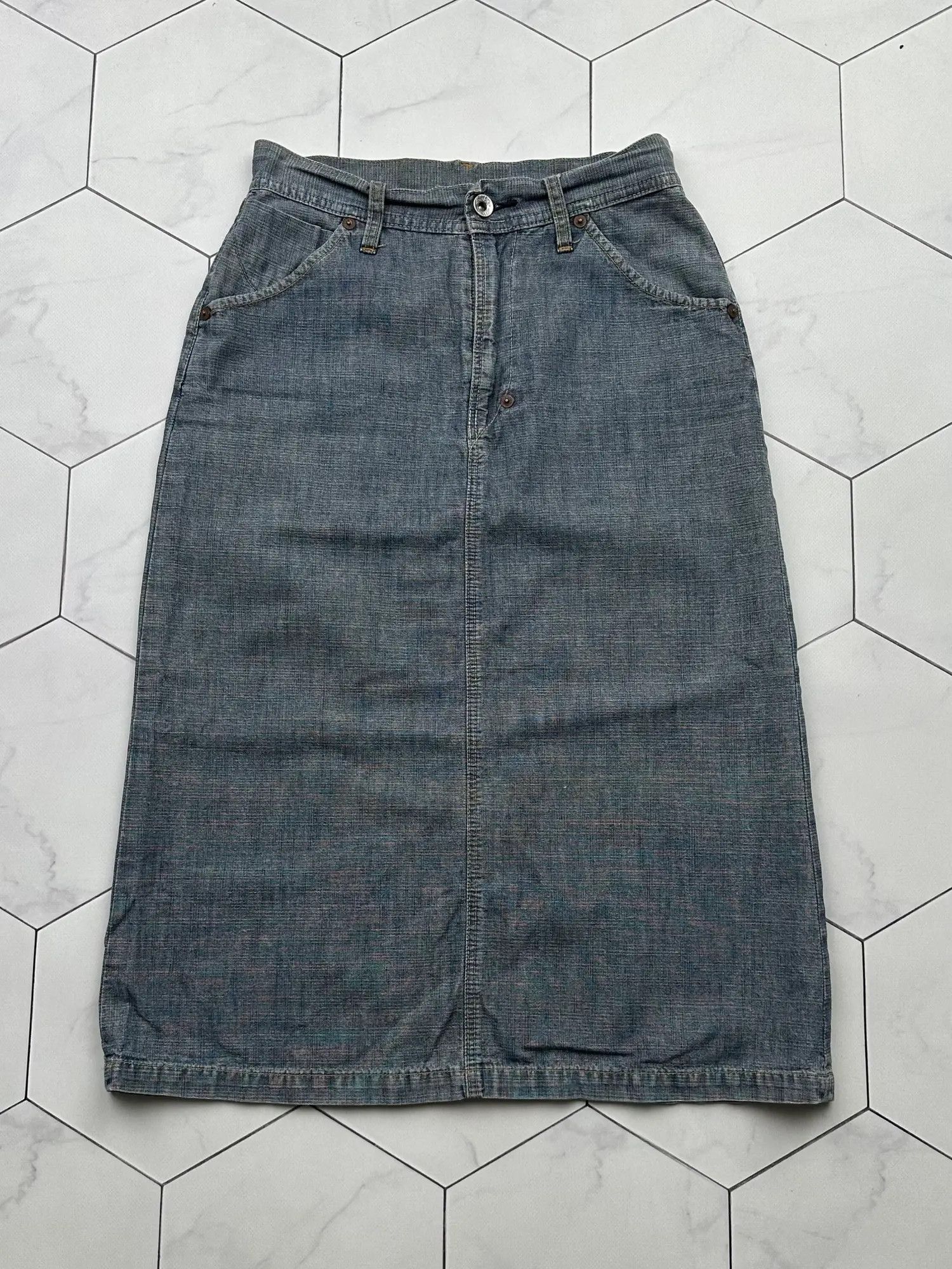 image of Avant Garde x Gstar G Star Raw Vintage Midi Skirt in Blue, Women's (Size 26)