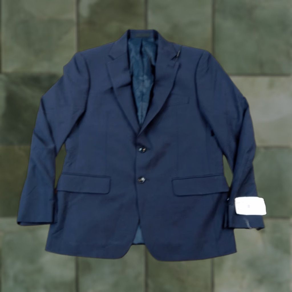 Calvin Klein Calvin Klein Slim Fit Blazer Mens 40 Short Blue Single Breasted Two Button Stretch Wool Size US 40 / EU 56 - 1 Thumbnail