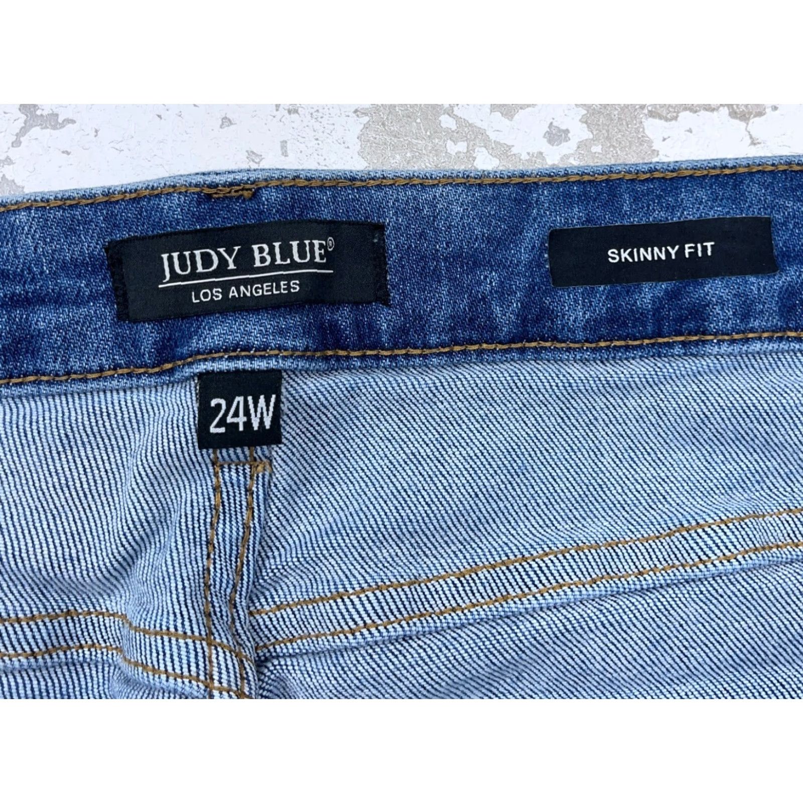 Vintage Judy Blue Jeans Women 24W Skinny Fit Med Wash Faded Pants Button Fly Plus A73 Jeans Size 42" / US 20 - 3 Thumbnail