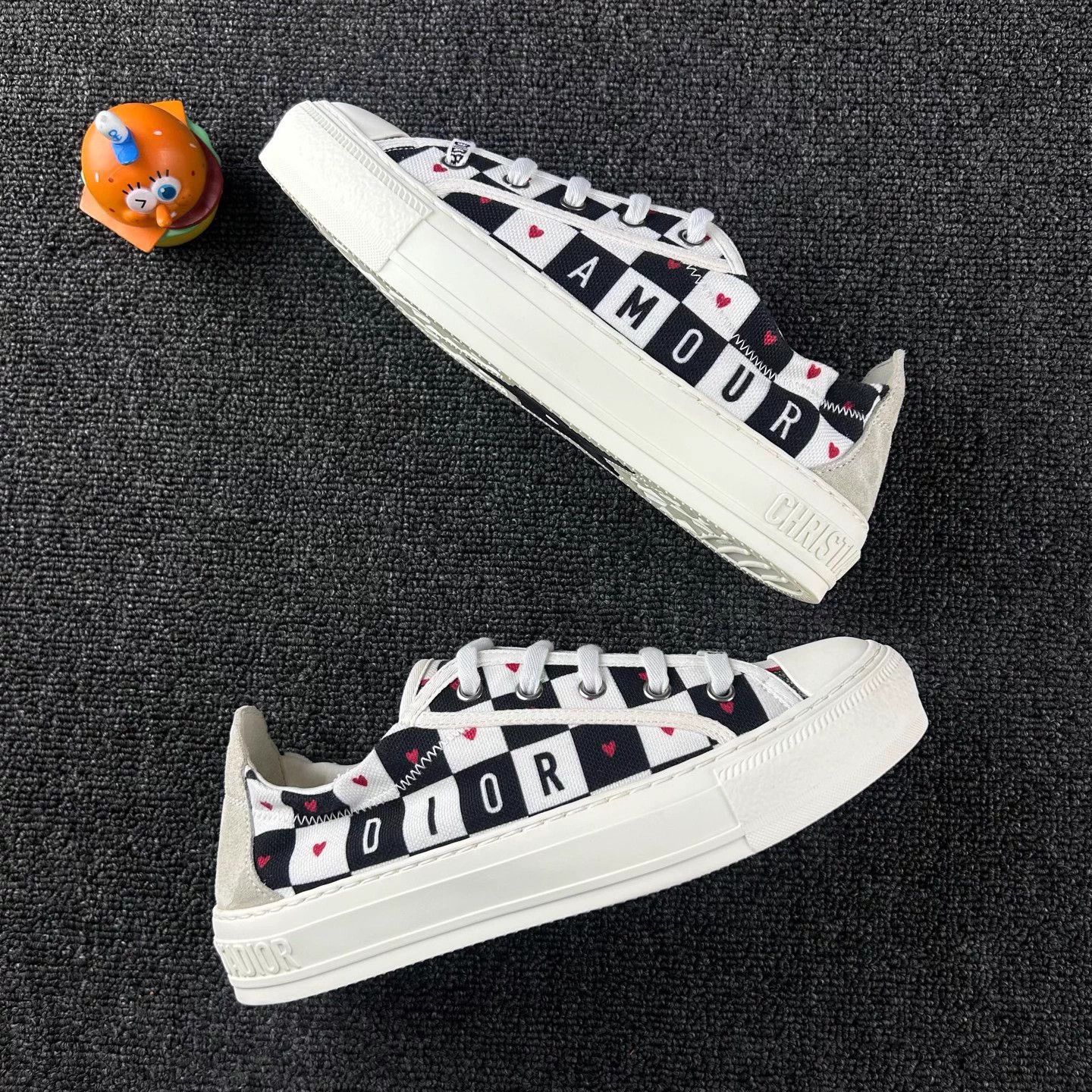 Dior Dior Checkerboard Red Heart Canvas Sneakers Size US 6.5 / IT 36.5 - 4 Thumbnail