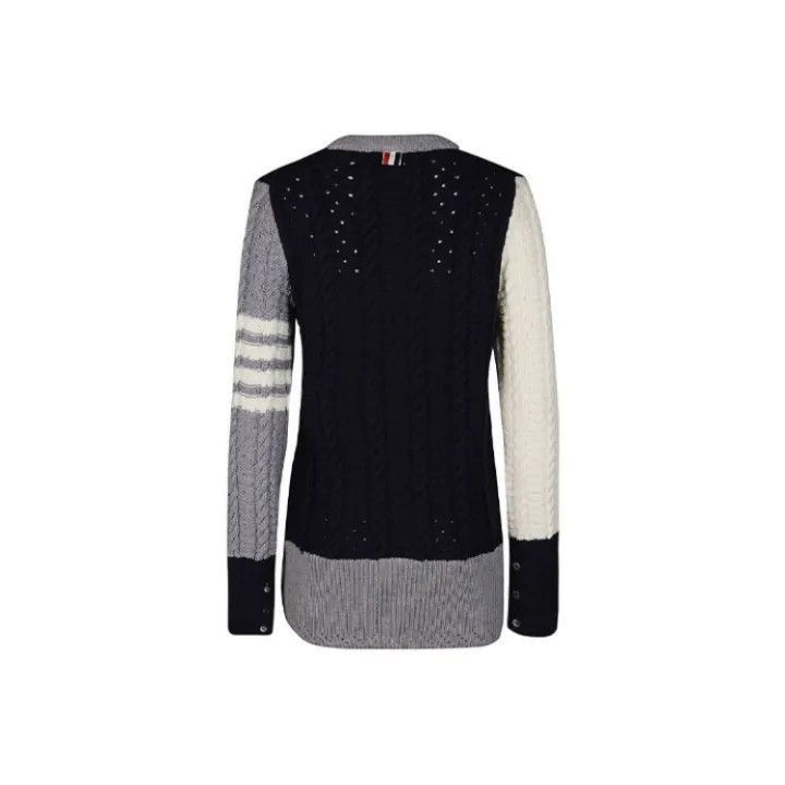 Thom Browne Thom Browne Color Blocked Cable Knit Sweater -2507 Size S / US 4 / IT 40 - 7 Thumbnail