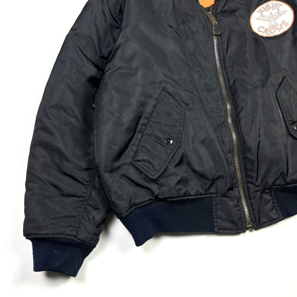 Vintage Night Crows Vintage Bomber Jacket Black Military Aviator Size US XL / EU 56 / 4 - 2 Thumbnail