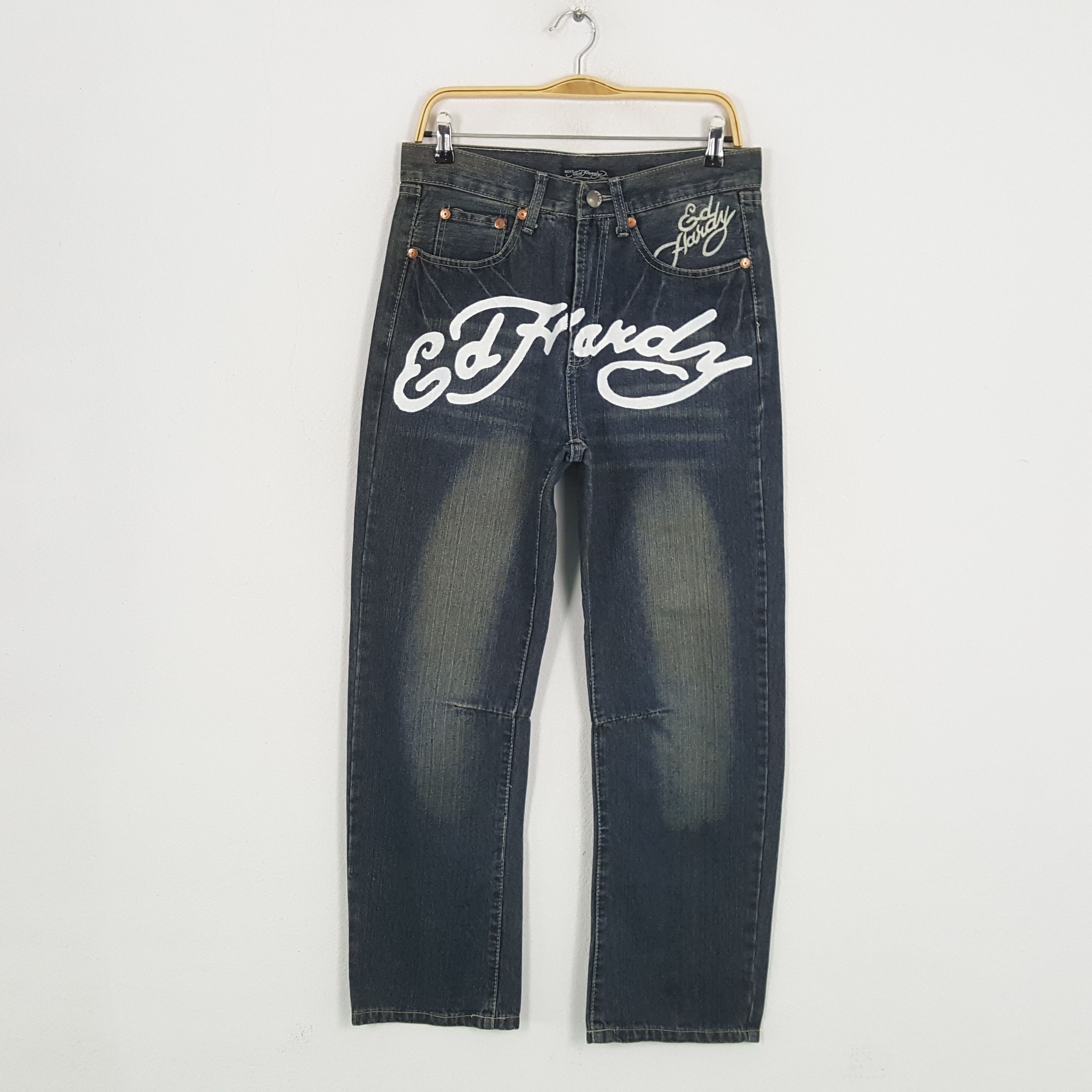 Christian Audigier × Ed Hardy × Vintage Vintage ED HARDY by CHRISTIAN AUDIGIER Fashion Designer Jean Size US 30 / EU 46 - 1 Thumbnail