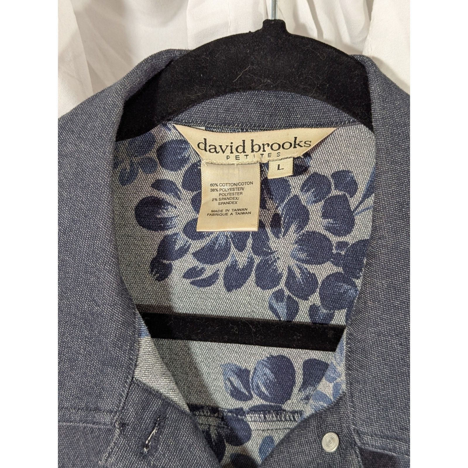 Other David Brooks Floral Lined Denim Jacket Petite L Size L / US 10 / IT 46 - 2 Thumbnail