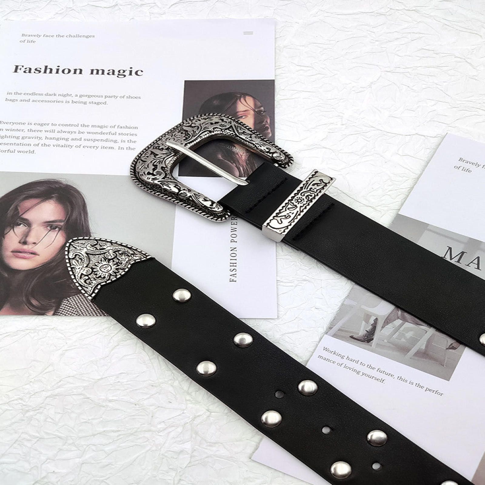 Other Black Studded Belt with Silver Buckle Size ONE SIZE - 7 Thumbnail