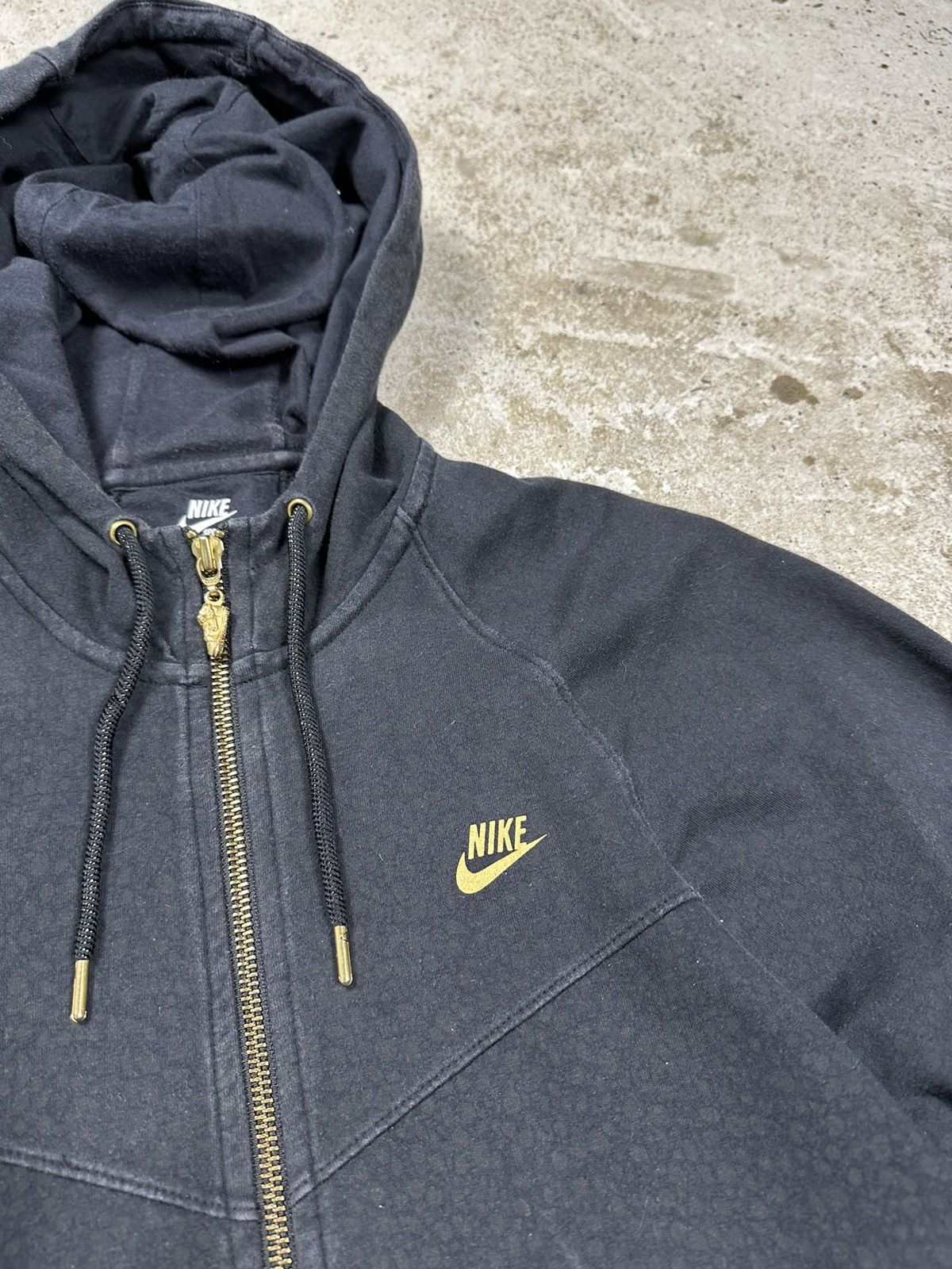 Nike × Vintage Vintage y2k Nike Black Leopard Skin Hoodie Swoosh Zip Size US S / EU 44-46 / 1 - 6 Thumbnail