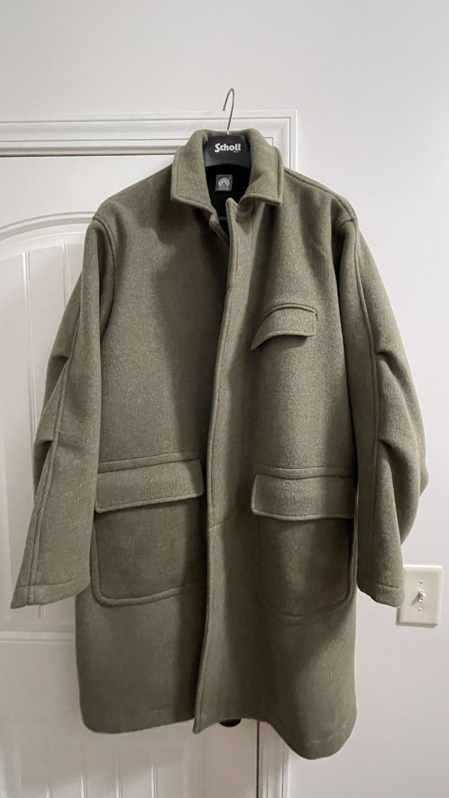 18 East LAMAR HALF RAGLAN TOPCOAT - OLIVE MELANGE WOOL MELTON - M Size US M / EU 48-50 / 2 - 1 Preview