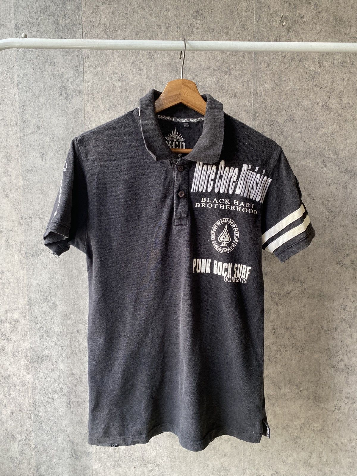 More Core Division Japan Punk Rock Surf Faded Black Shirt