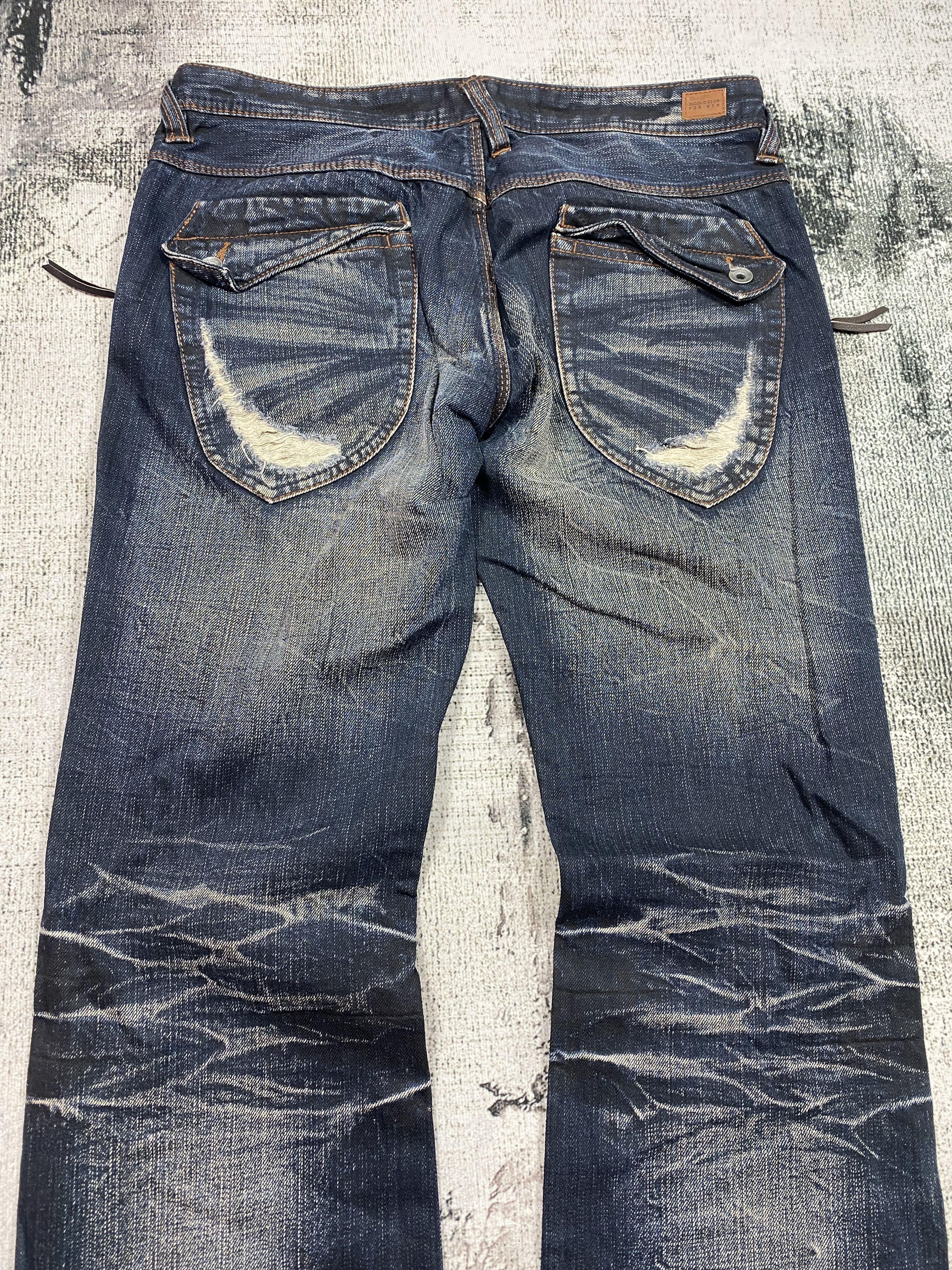 Japanese Brand × Nicole Club Japanese Bootcut Pants Rusty Whiskers Distressed Denim Size US 32 / EU 48 - 12 Thumbnail
