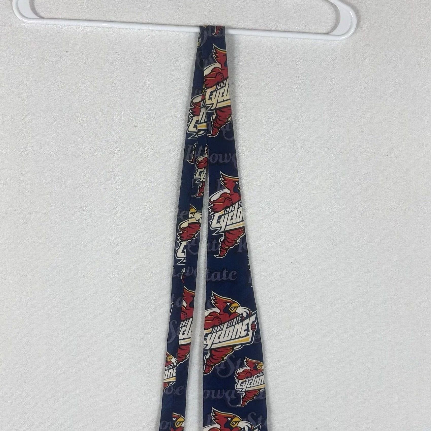 Vintage Iowa State Cyclones Cardinal Cy Men's Tie 100% Silk RM Sport Ralph Marlin USA Size ONE SIZE - 3 Thumbnail