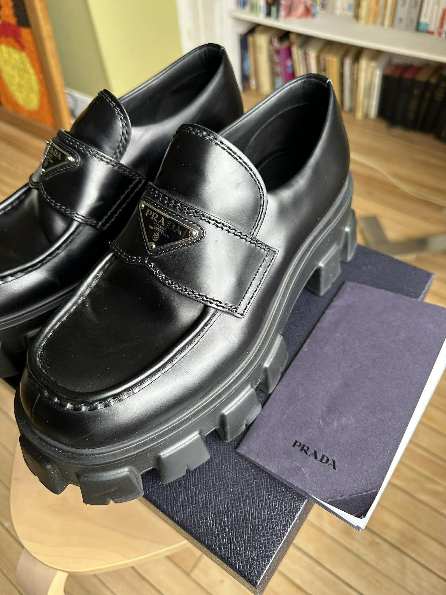 Prada Prada Monolith Brushed Leather Loafers Size US 7.5 / EU 40-41 - 13 Thumbnail