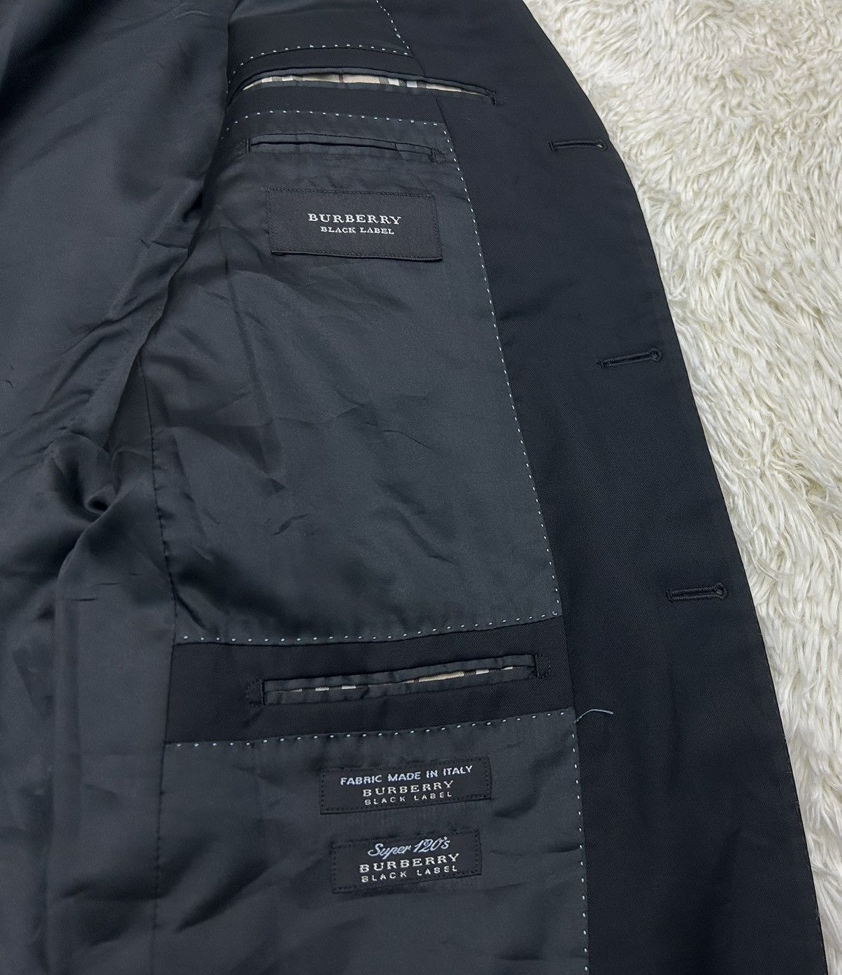 Black Label × Burberry Burberry Black Label Super 120's Wool Blazer Jacket Size 40R - 3 Thumbnail