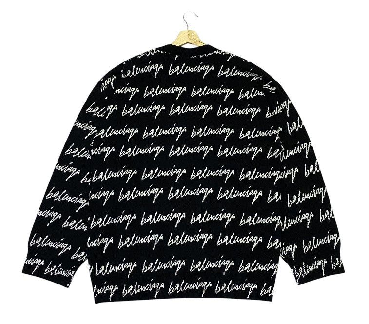 Balenciaga Balenciaga Wool Scribble Logo Sweater Size US M / EU 48-50 / 2 - 7 Thumbnail