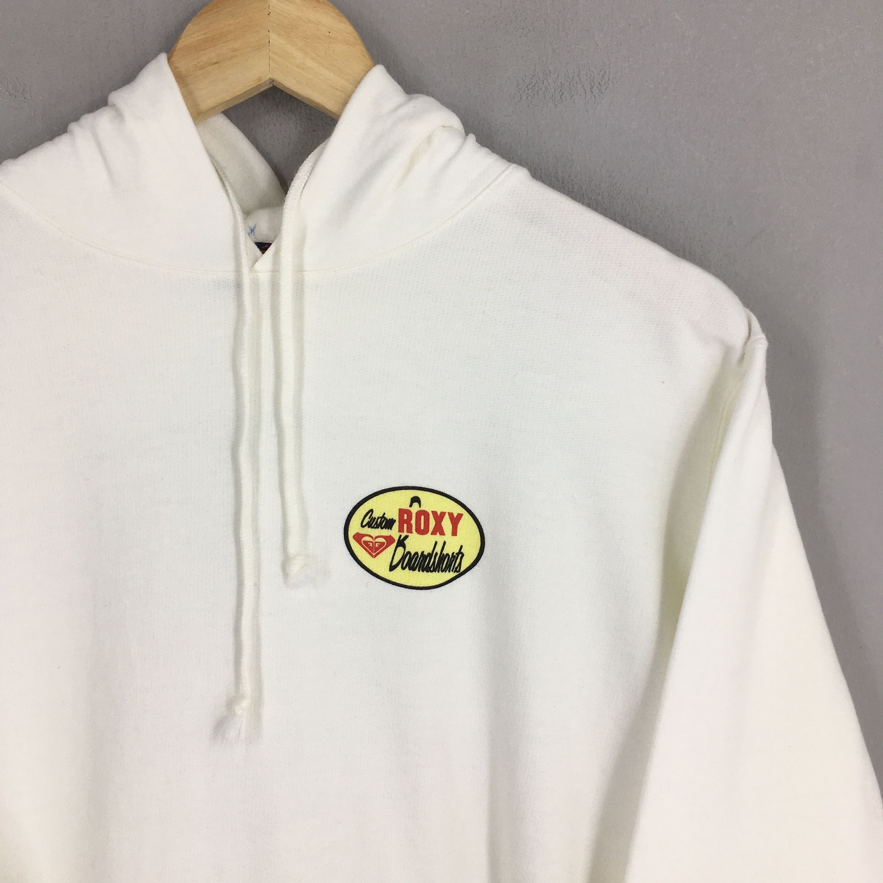 Vintage Vintage Roxy Surf White Hoodie Sweatshirt Large Size L / US 10 / IT 46 - 2 Thumbnail