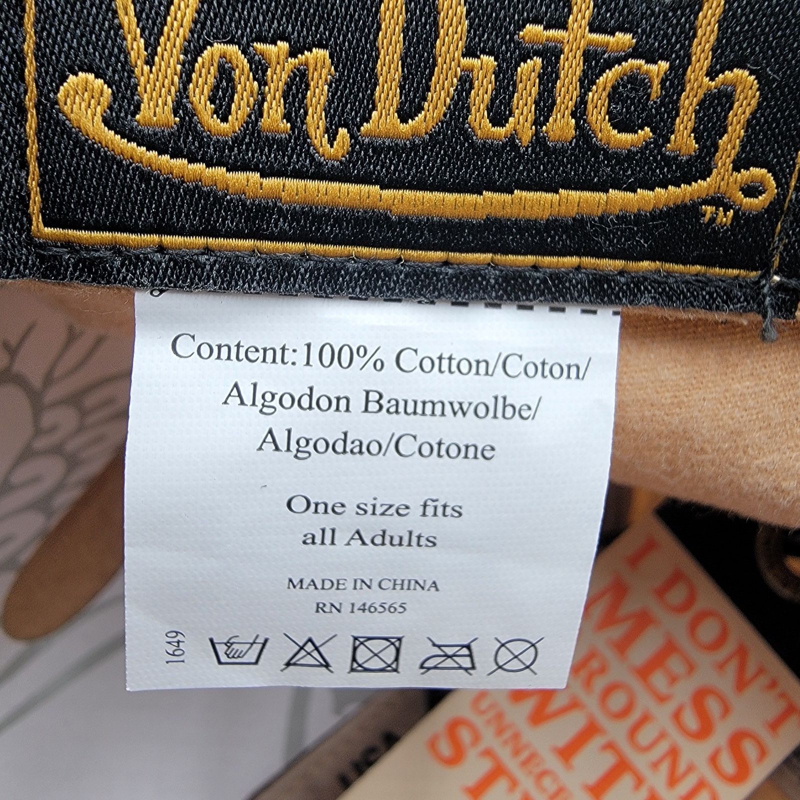 Von Dutch Von Dutch Distressed Denim Adjustable Dad Cap in Beige Size ONE SIZE - 8 Thumbnail