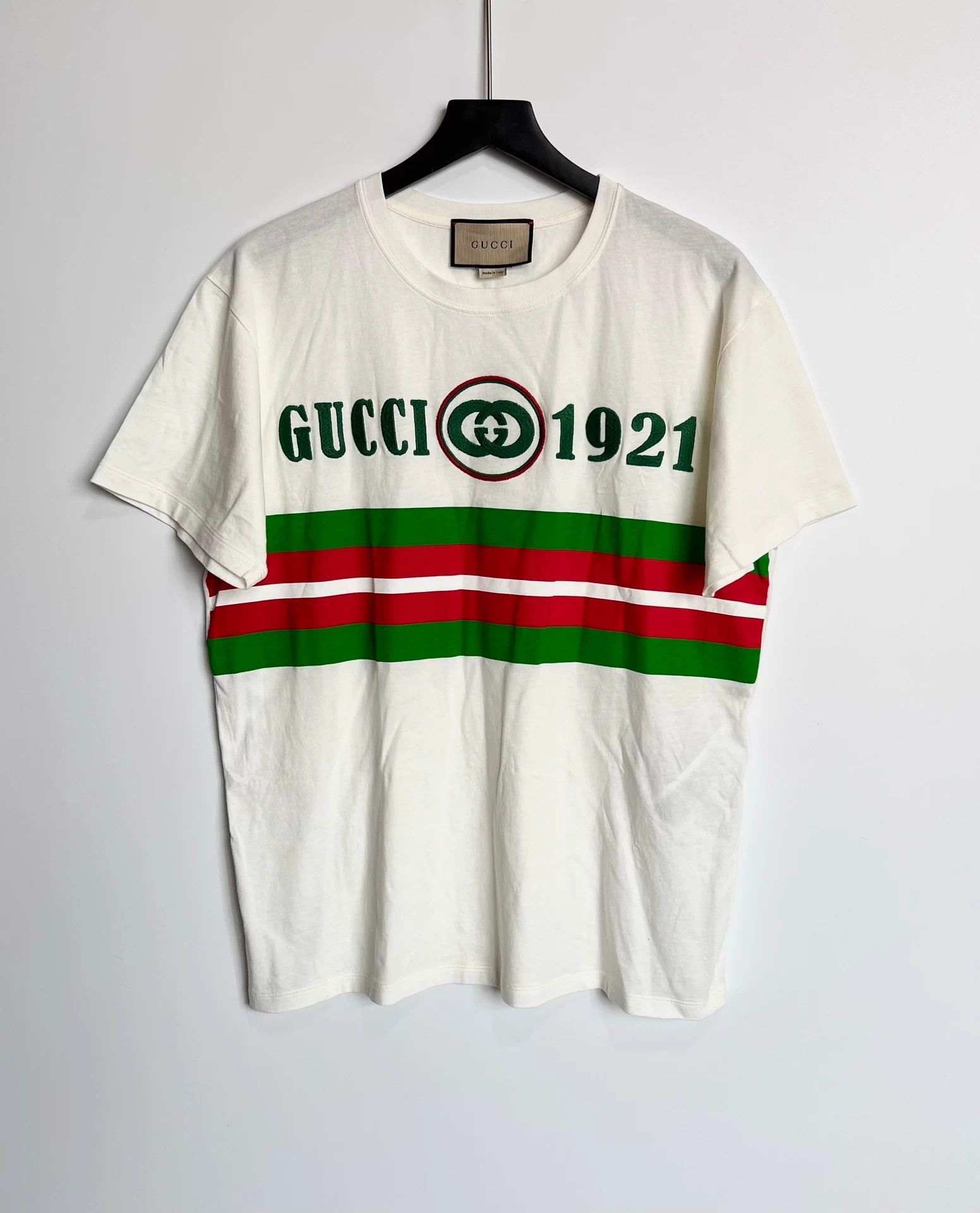 Gucci Gucci 1921 Embroidered Multicolor Stripe T-Shirt M Size M / US 6-8 / IT 42-44 - 1 Thumbnail