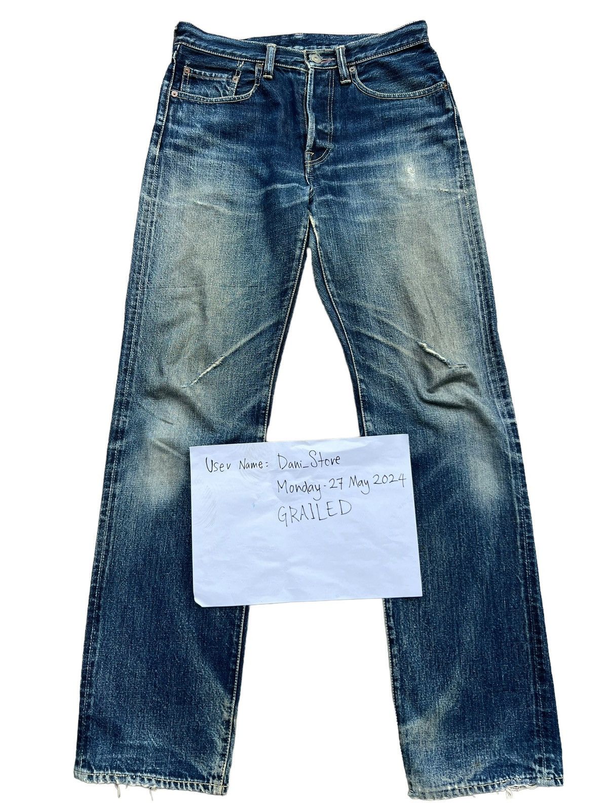 Kapital Kountry Vintage Kapital Distressed Straight Cut Denim Jeans 31x32 Size US 31 - 1 Thumbnail