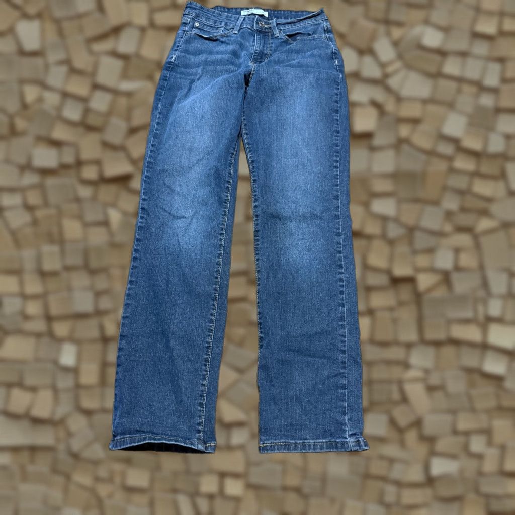 Levi's Levi's Jeans Women's Size 4S Blue Denim Mid Rise Straight 5-Pocket Pocket Regular Size 27" / US 4 / IT 40 - 1 Thumbnail