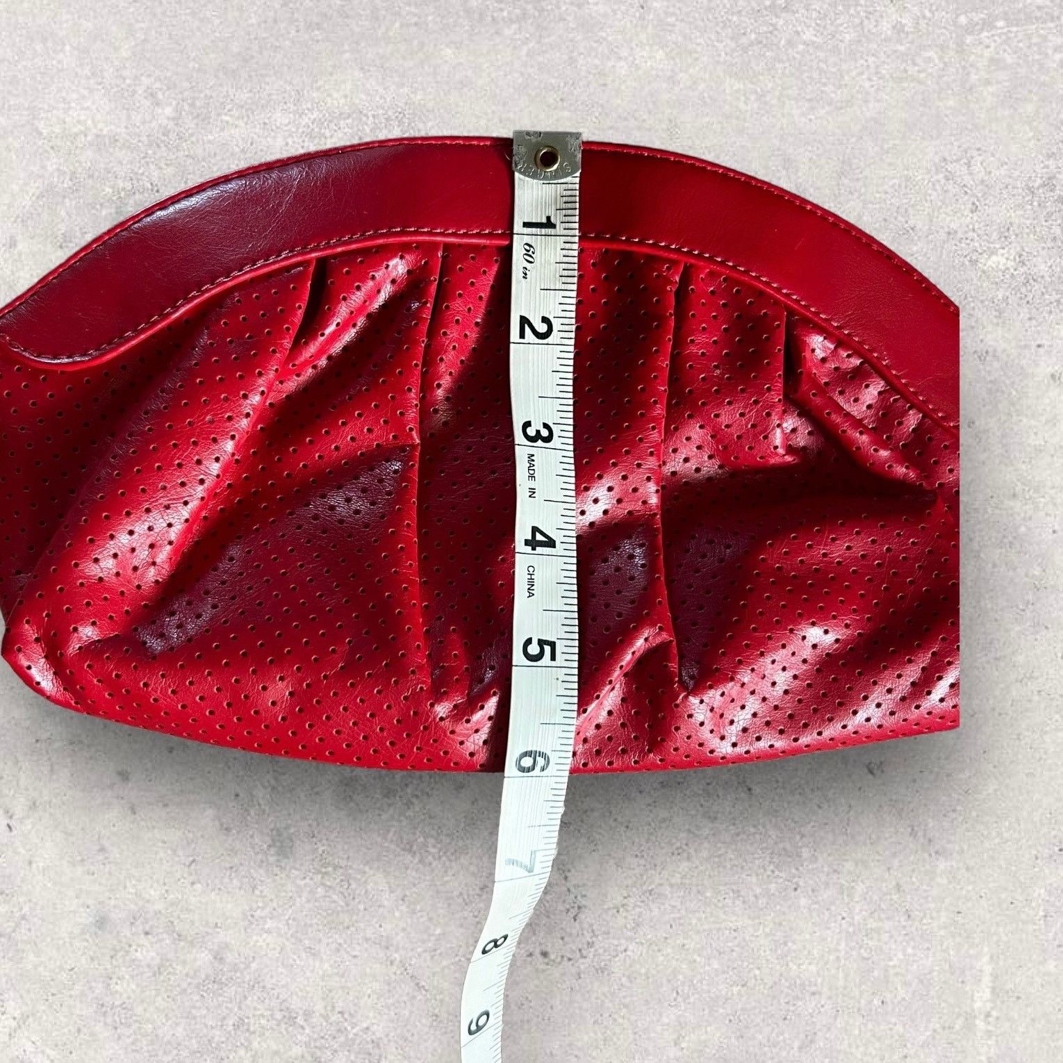 Other Vintage Candie’s Red Perforated Faux Leather Clutch Size ONE SIZE - 8 Thumbnail