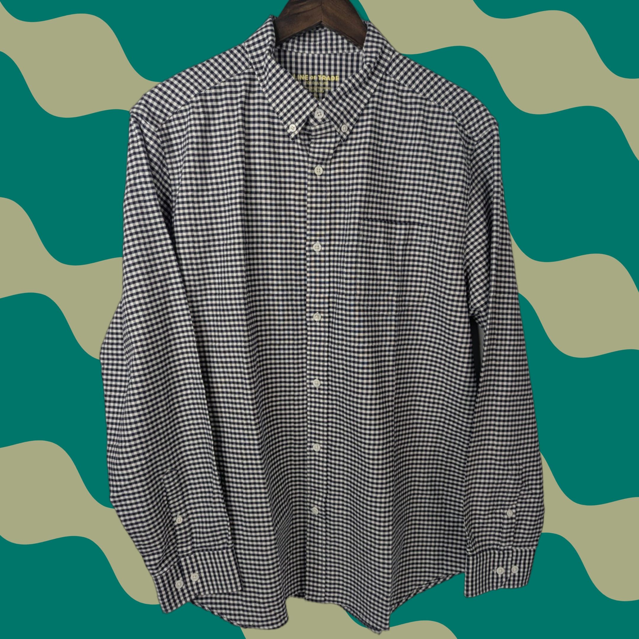 Vintage Line of Trade Shirt Mens XL Button-Down Cotton Oxford Plaid Preppy City Classic White Non-Novelty Size US XL / EU 56 / 4 - 1 Thumbnail
