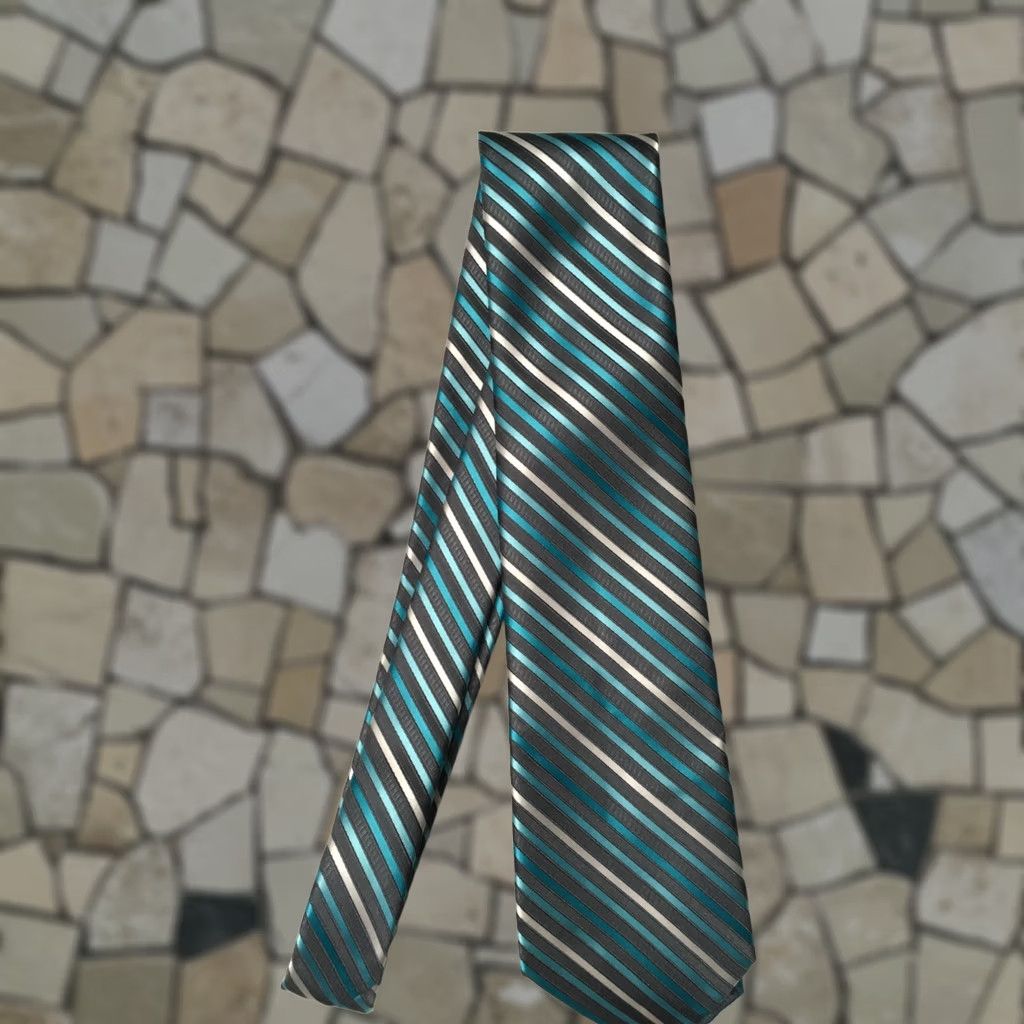 Nicole Miller Nicole Miller Necktie blue gray Stripes Silk Formal Neck Tie power 100% Size ONE SIZE - 1 Thumbnail