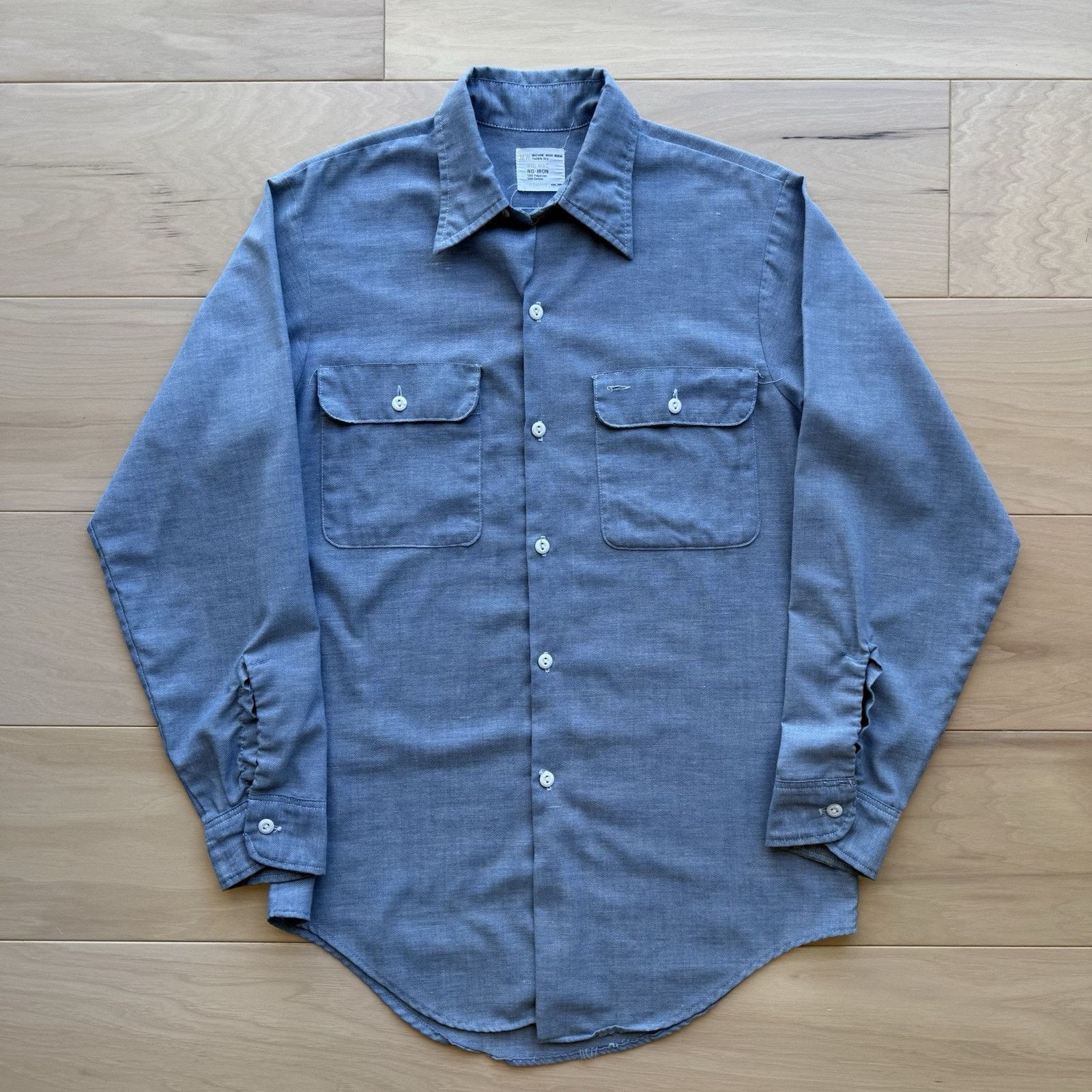 Big Mac × Vintage Vintage Big Mac Chambray Shirt Blue 70s Made in USA Selvedge Size US M / EU 48-50 / 2 - 2 Thumbnail