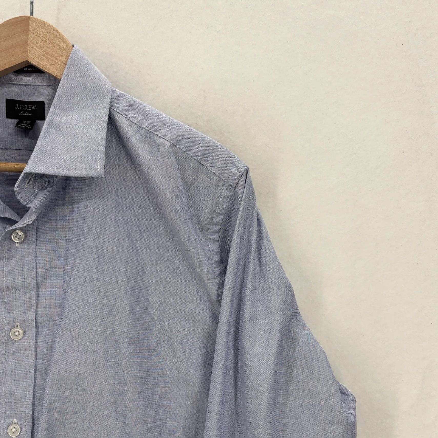 J.Crew J.CREW Ludlow Dress Shirt Mens 15.5 34 Blue Check Classic Stretch Long Sleeve Shirt Size 42R - 2 Thumbnail