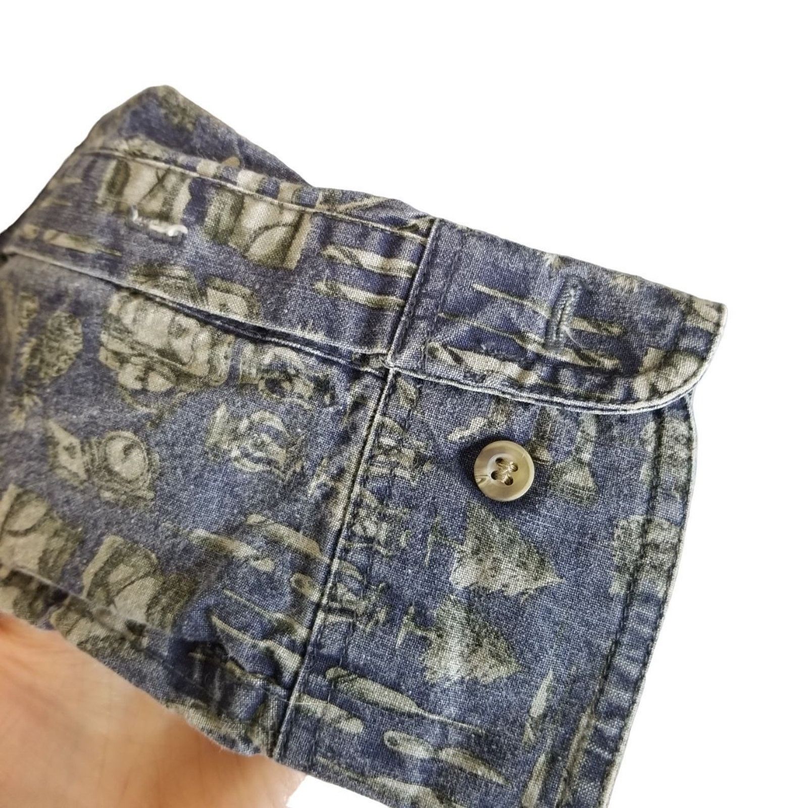 Woolrich Woolen Mills Vintage Woolrich Mens Denim Shirt All Over Print Hiking Camp Size US XL / EU 56 / 4 - 4 Thumbnail