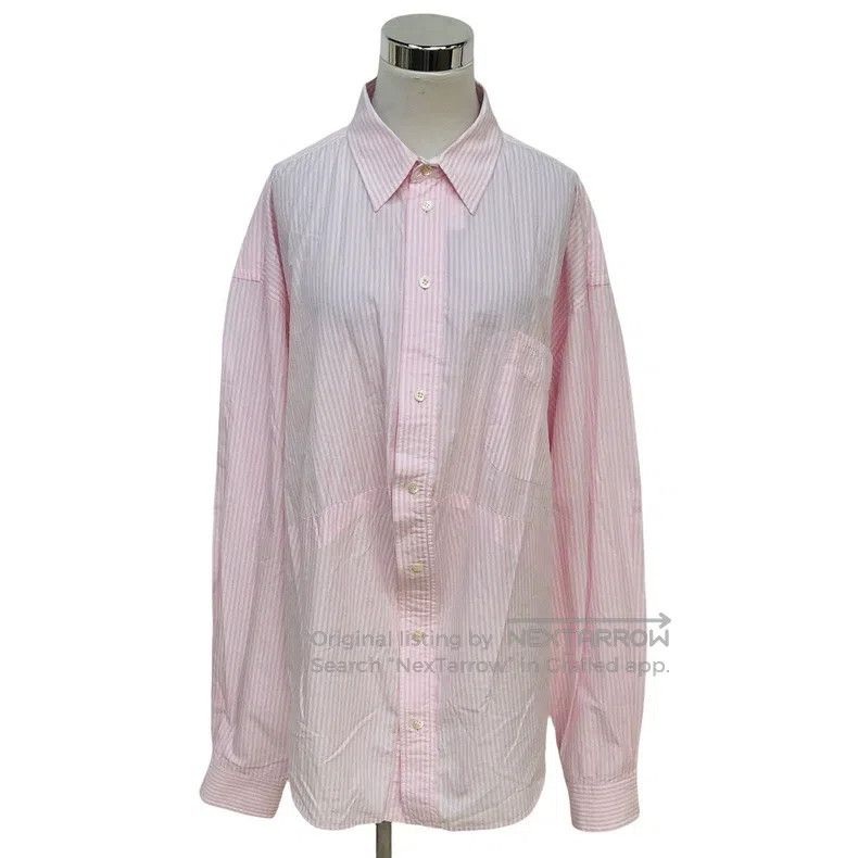 Balenciaga Balenciaga Pocket Embroidered Logo Striped Shirt Size XS / US 0-2 / IT 36-38 - 1 Thumbnail