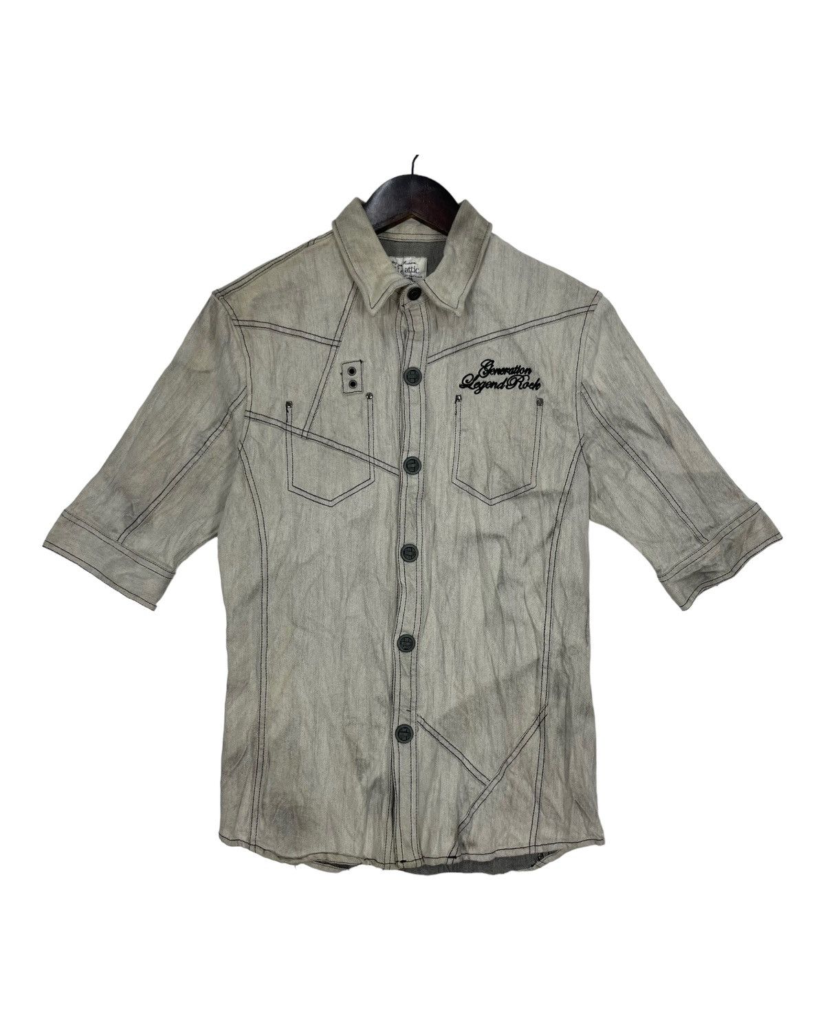 image of In The Attic s Denim Jacket Button Up Jacket in Silver, Women's (Size XS)